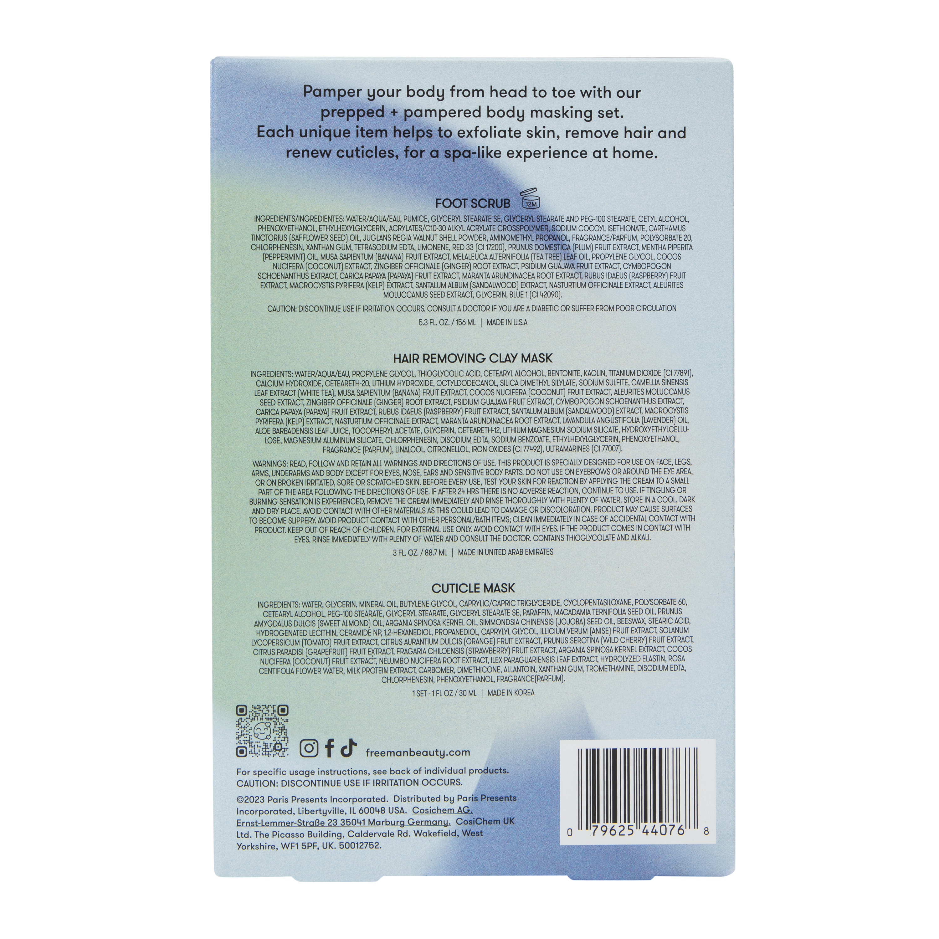 Freeman® Prepped & Pampered 3-Piece Body Masking Set