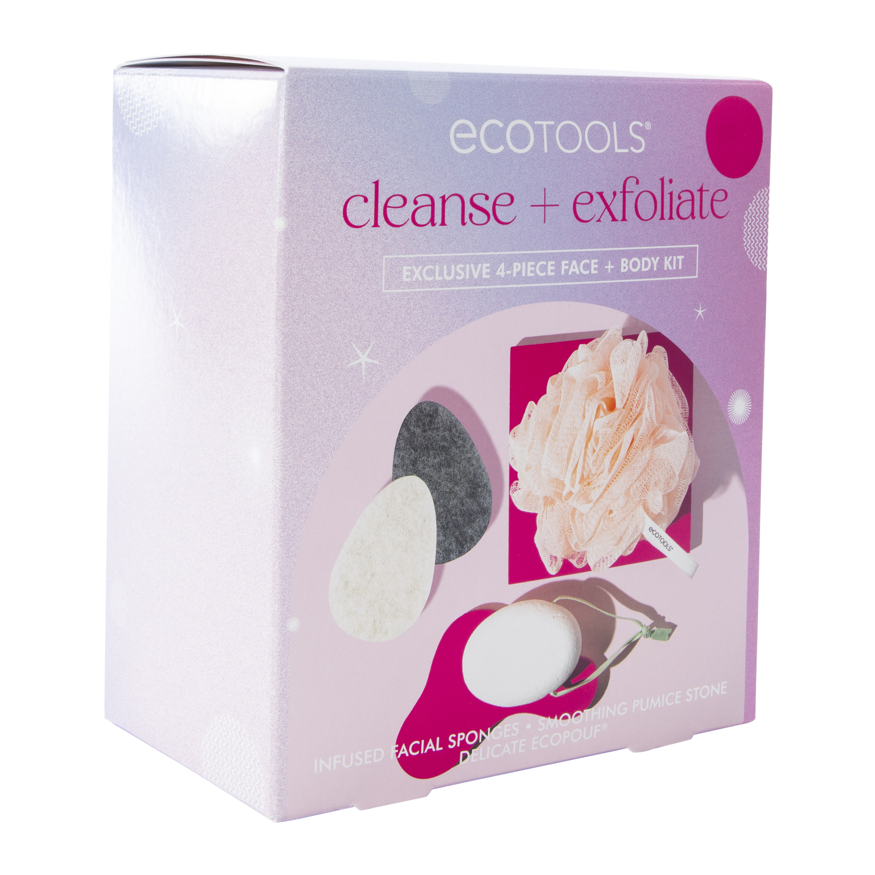 Ecotools® Cleanse + Exfoliate 4-Piece Face & Body Kit