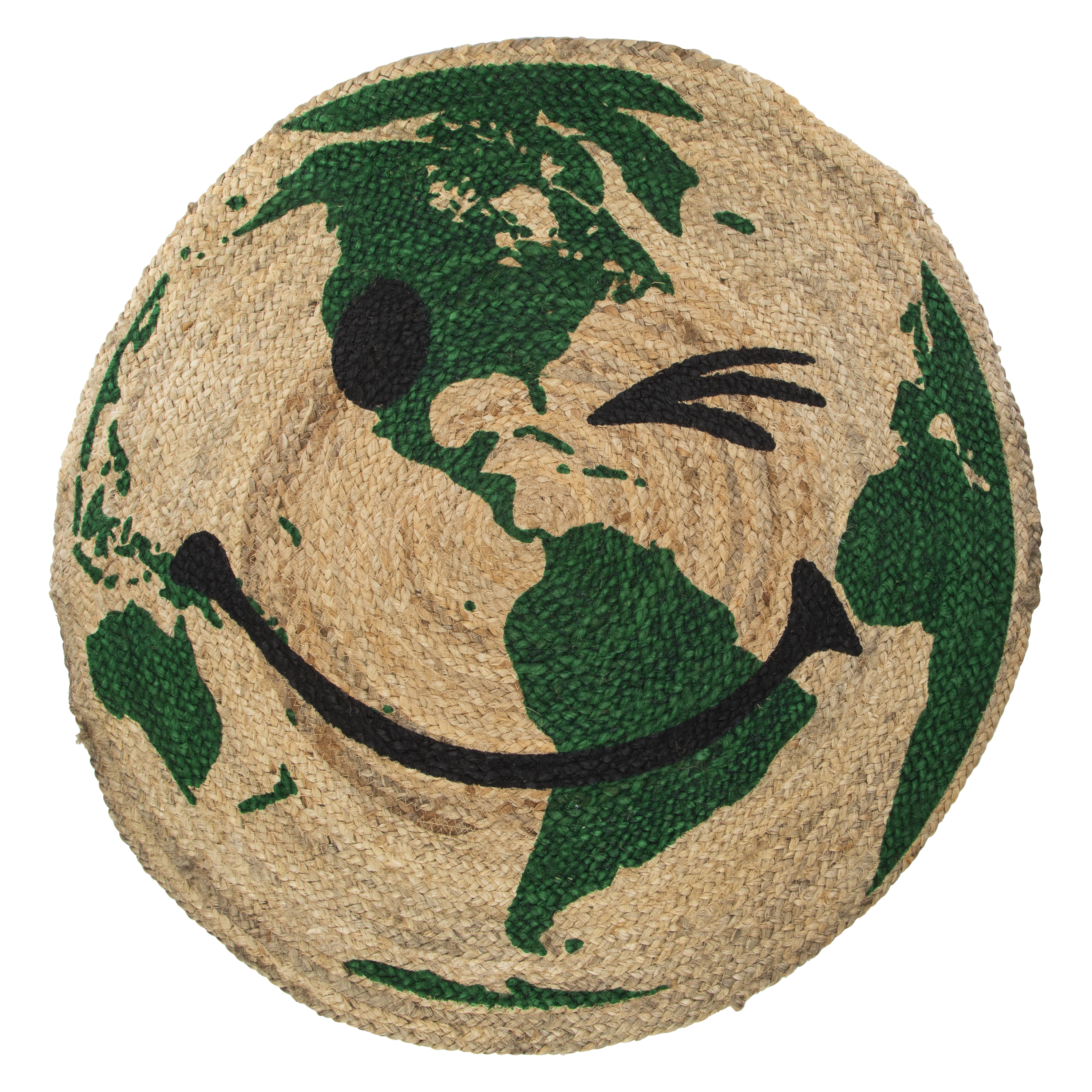 Printed Round Jute Rug 30in