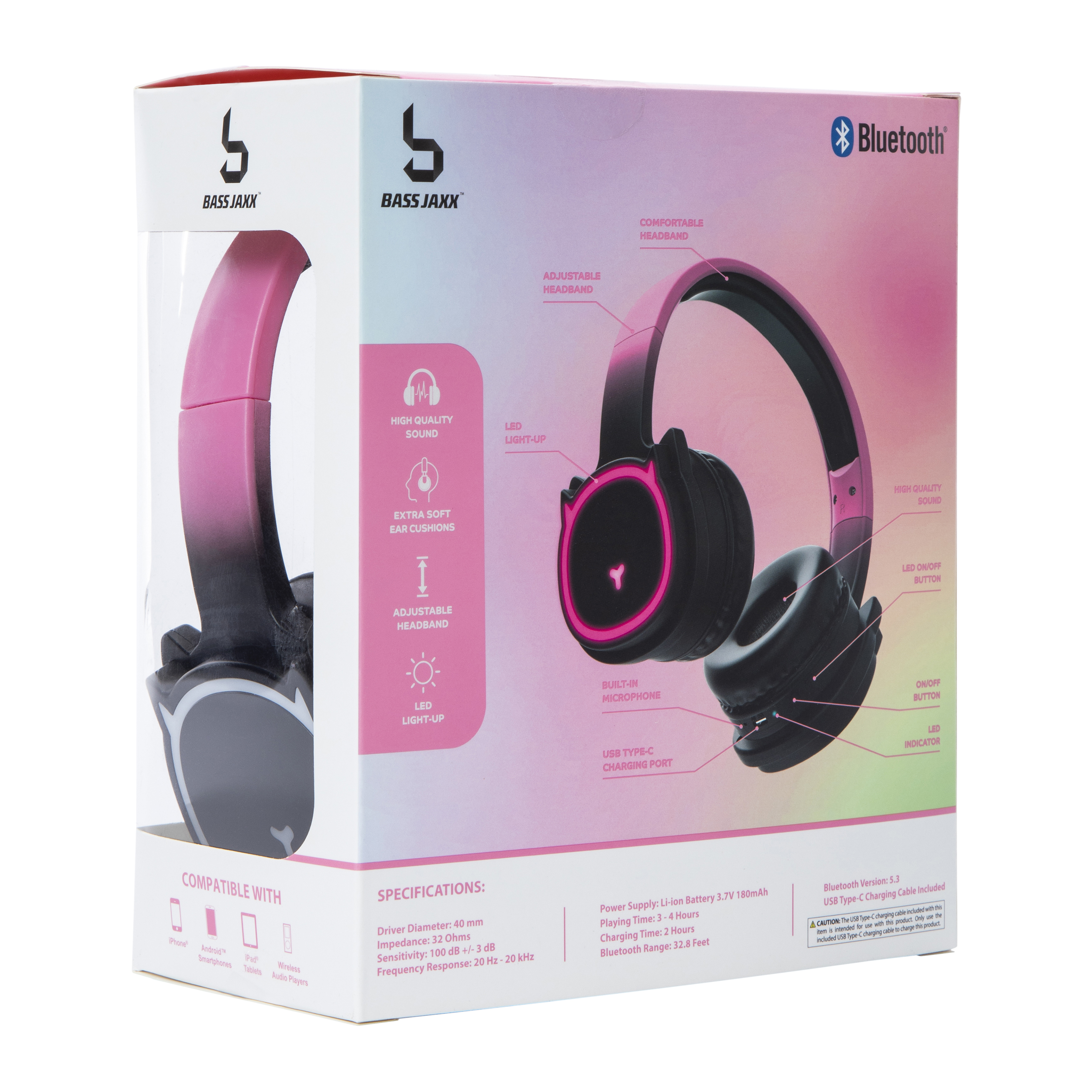 Novelty Shape LED Light-Up Wireless Headphones