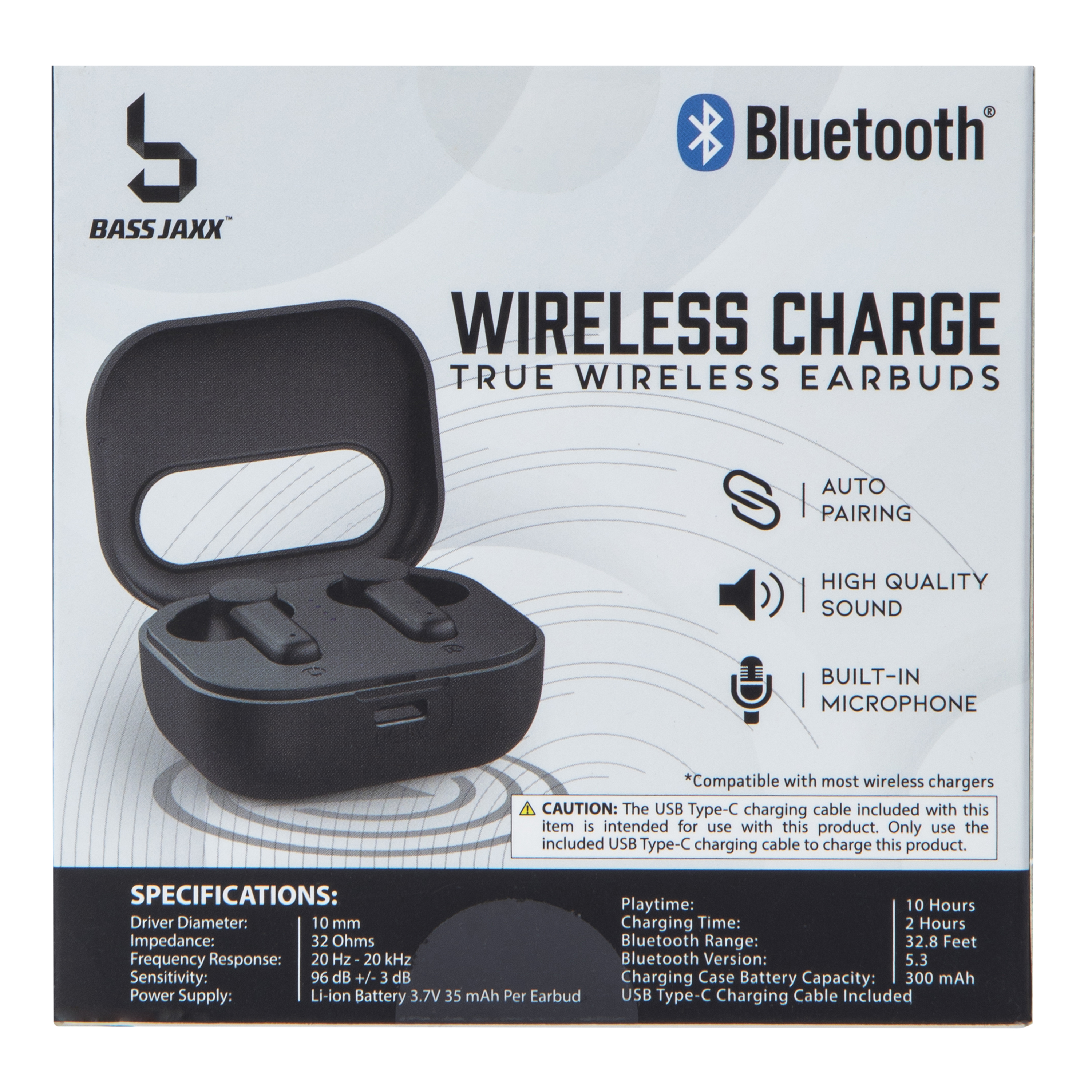 Wireless Charge Bluetooth® Earbuds With Microphone
