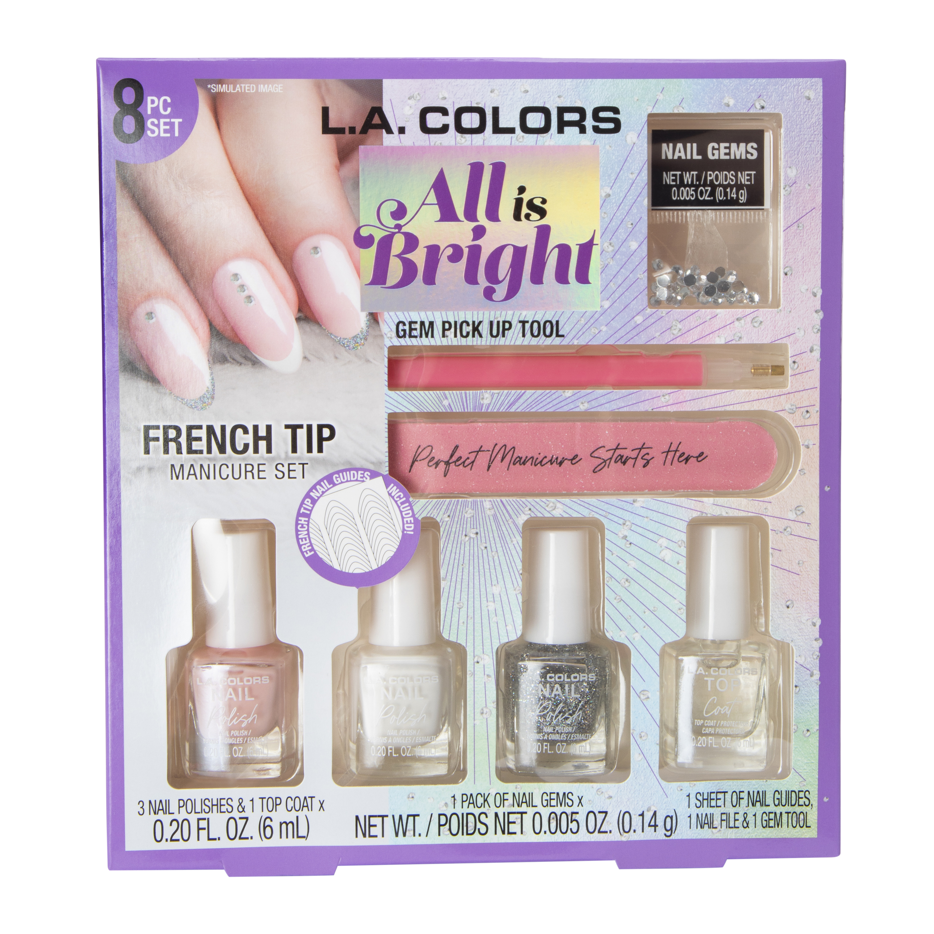 L.A. Colors® French Tip Manicure 8-Piece Set