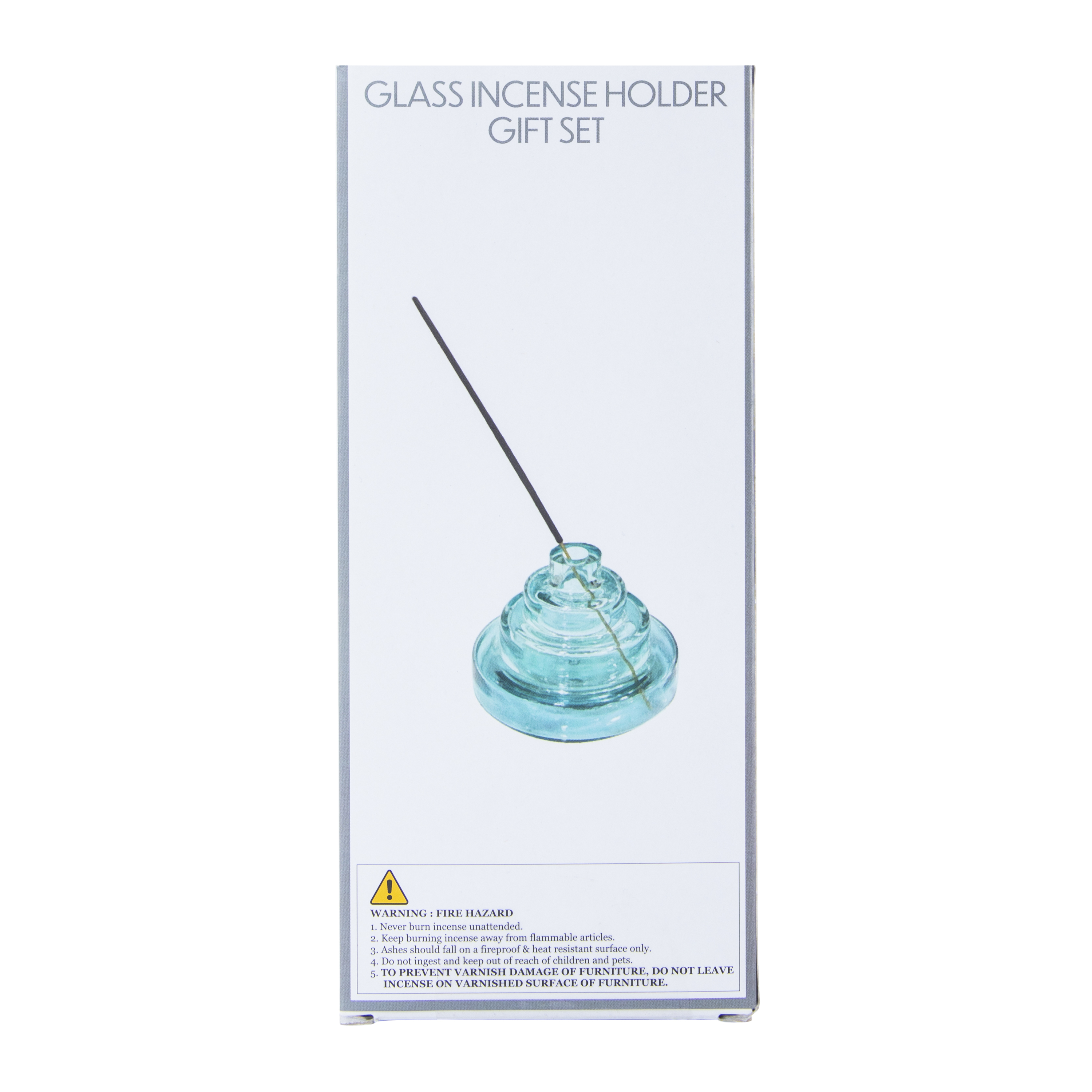Round Glass Incense Holder Gift Set With 30 Sticks