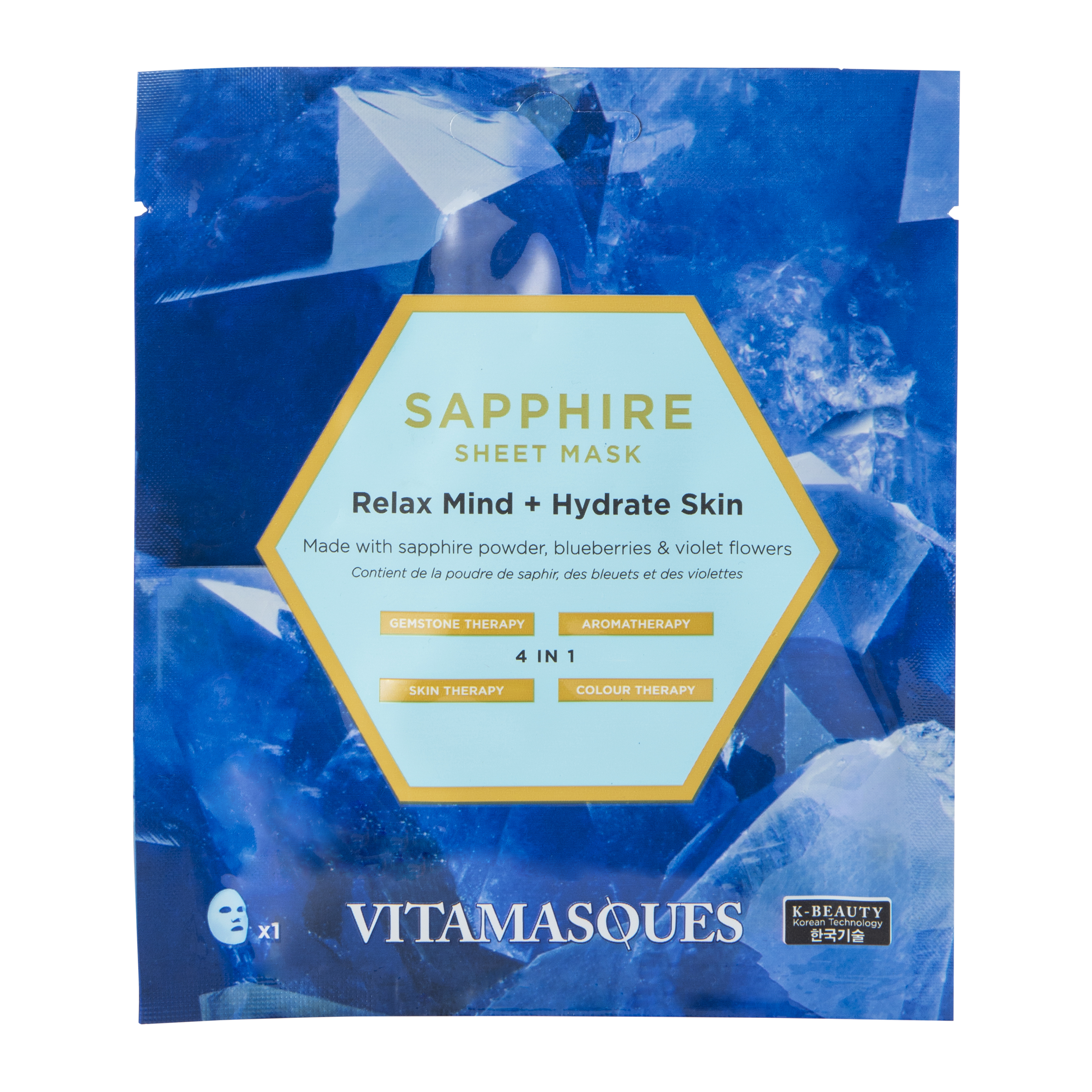Sapphire Gemstone Face Sheet Mask