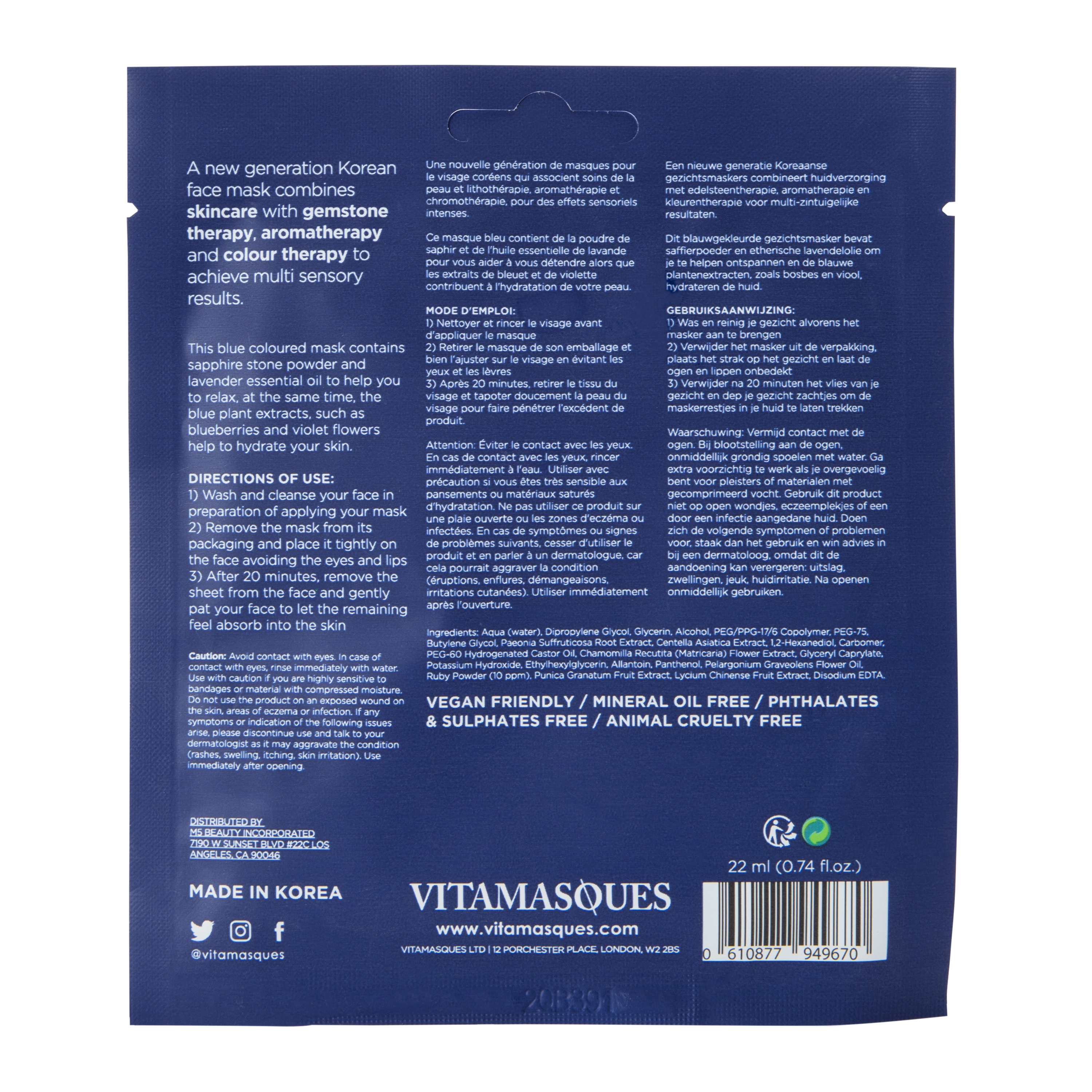 Sapphire Gemstone Face Sheet Mask