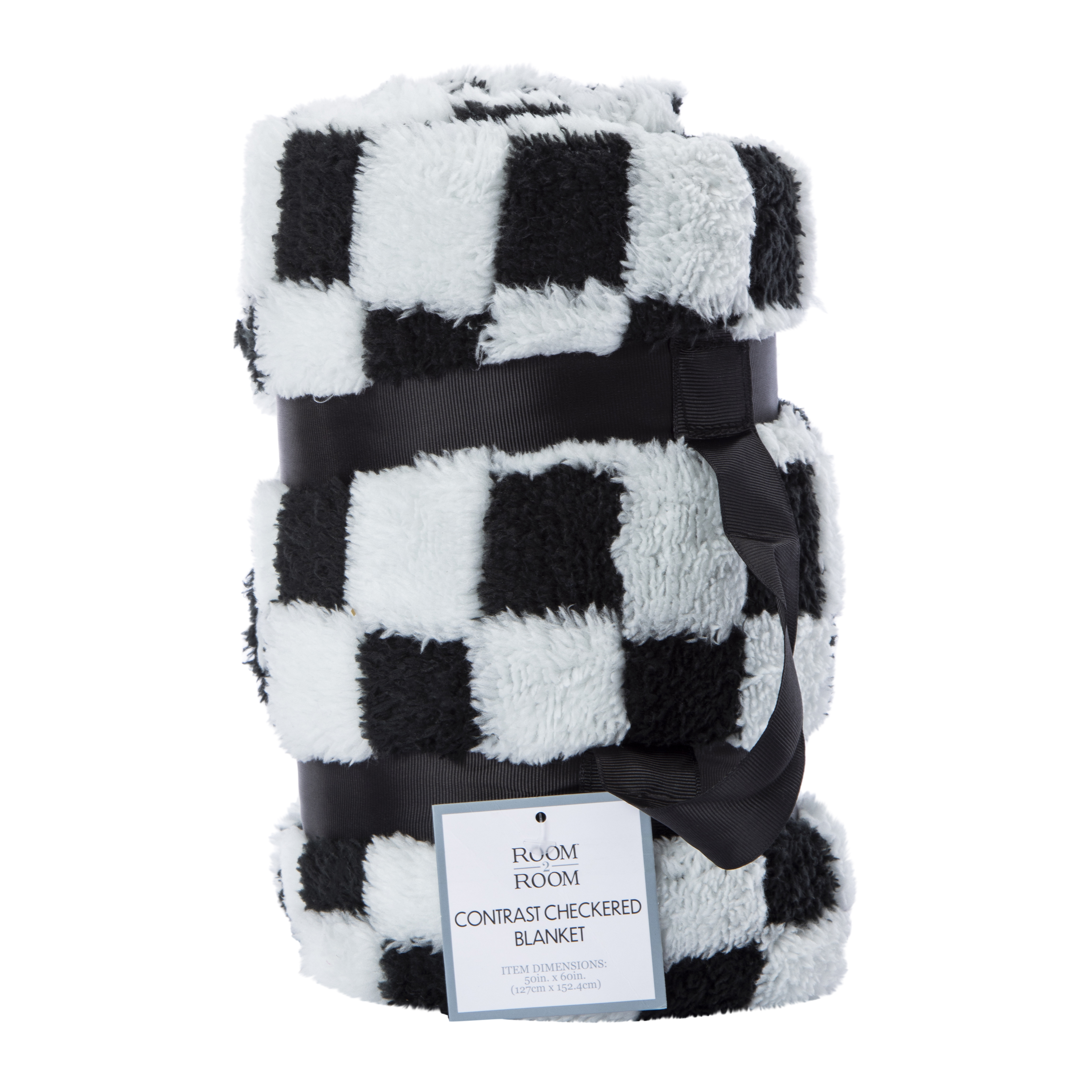 Jacquard Checkered Plush Throw Blanket 50in x 60in