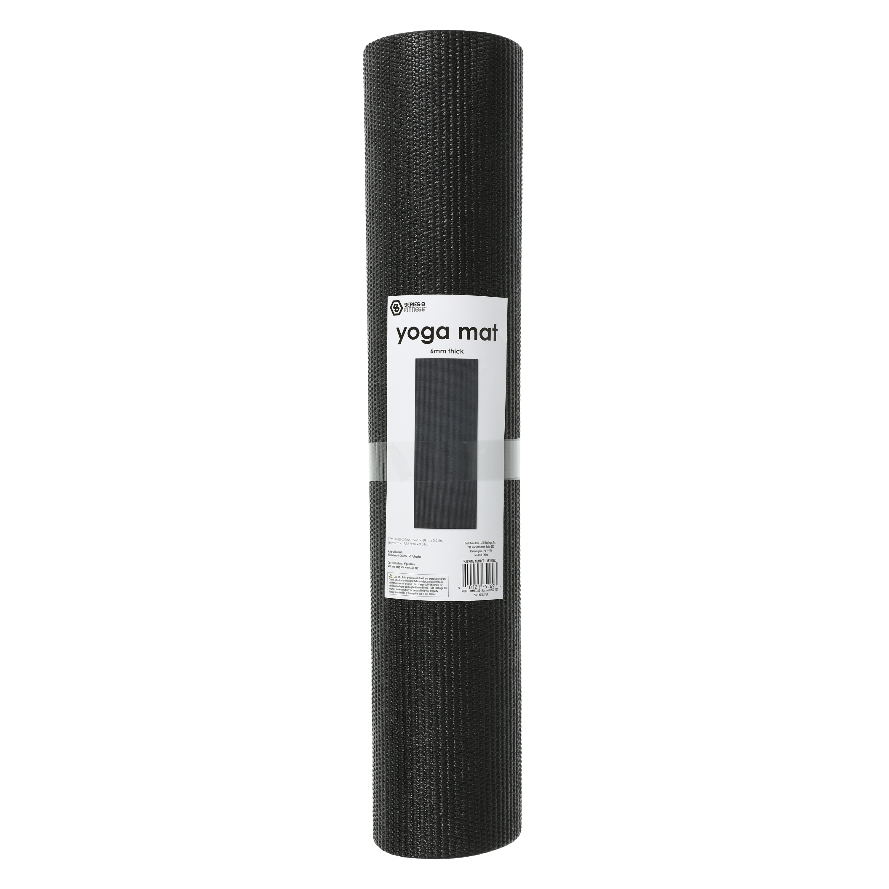 Series-8 Fitness™ Black Yoga Mat 6mm