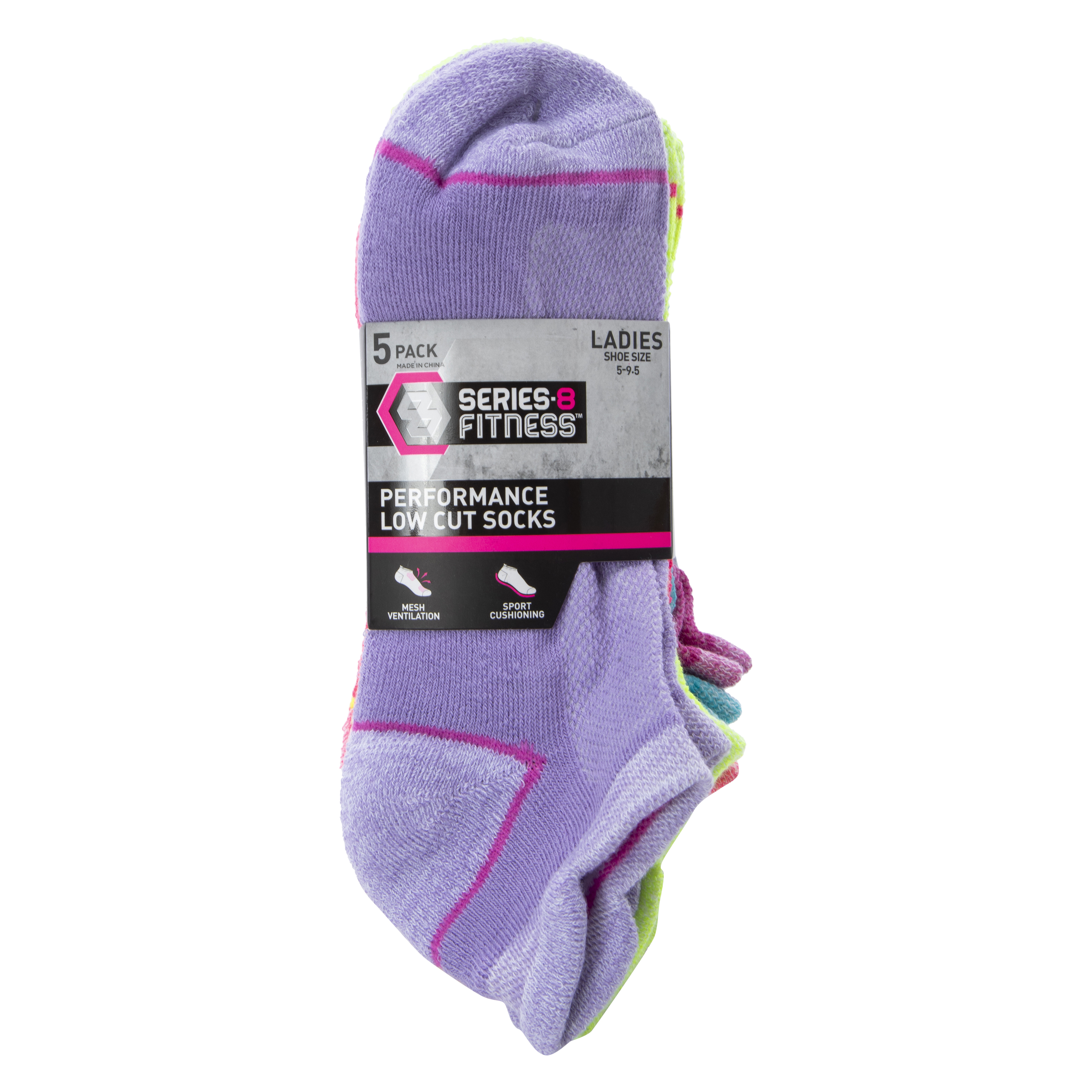 Series-8 Fitness™ Ladies Low Cut Socks 5-Pack
