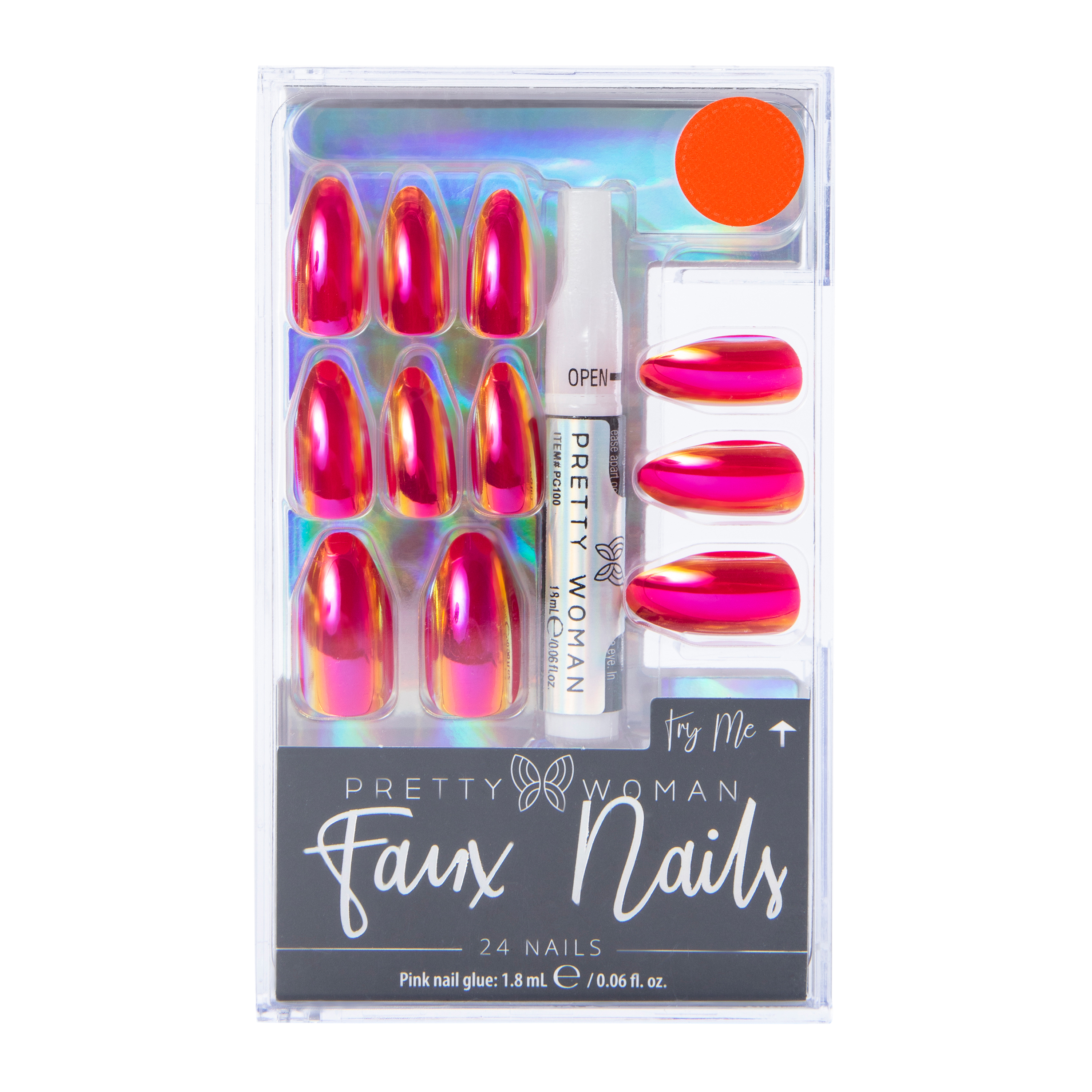 Pretty Woman Holiday Faux Nails 24-Piece Set With Nail Glue | Five