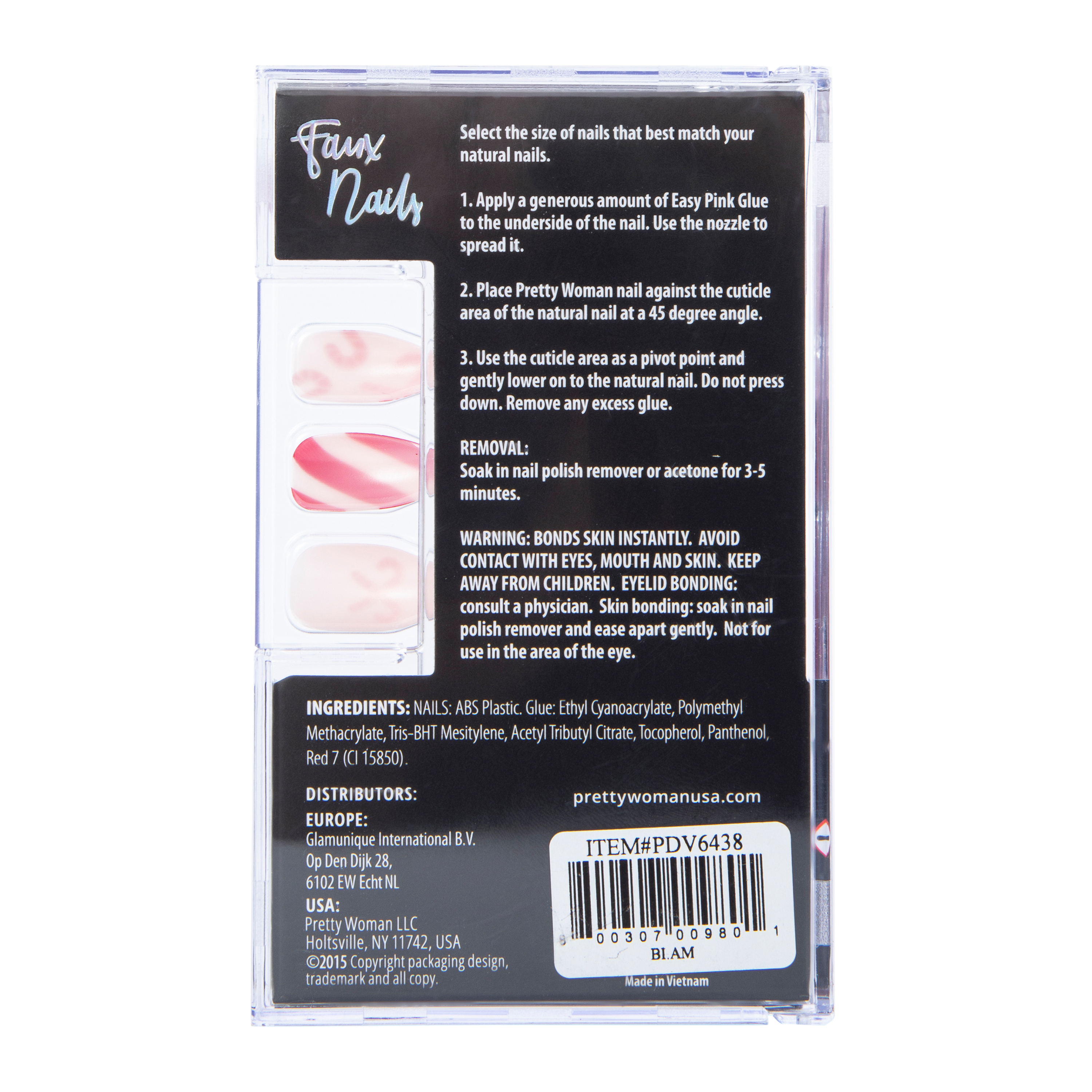 Pretty Woman Holiday Faux Nails 24-Piece Set With Nail Glue