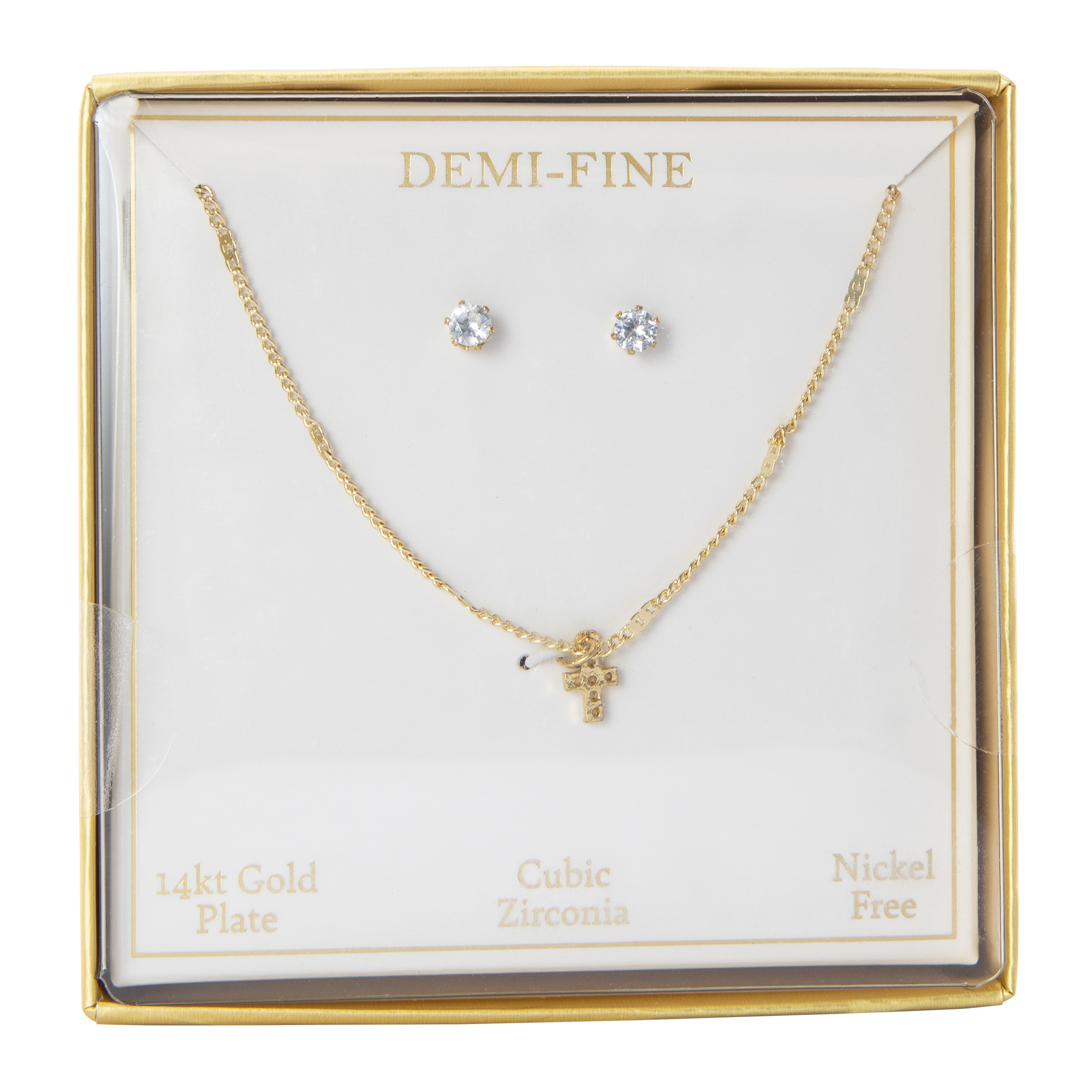 Demi-Fine Gold Necklace & Earrings Set