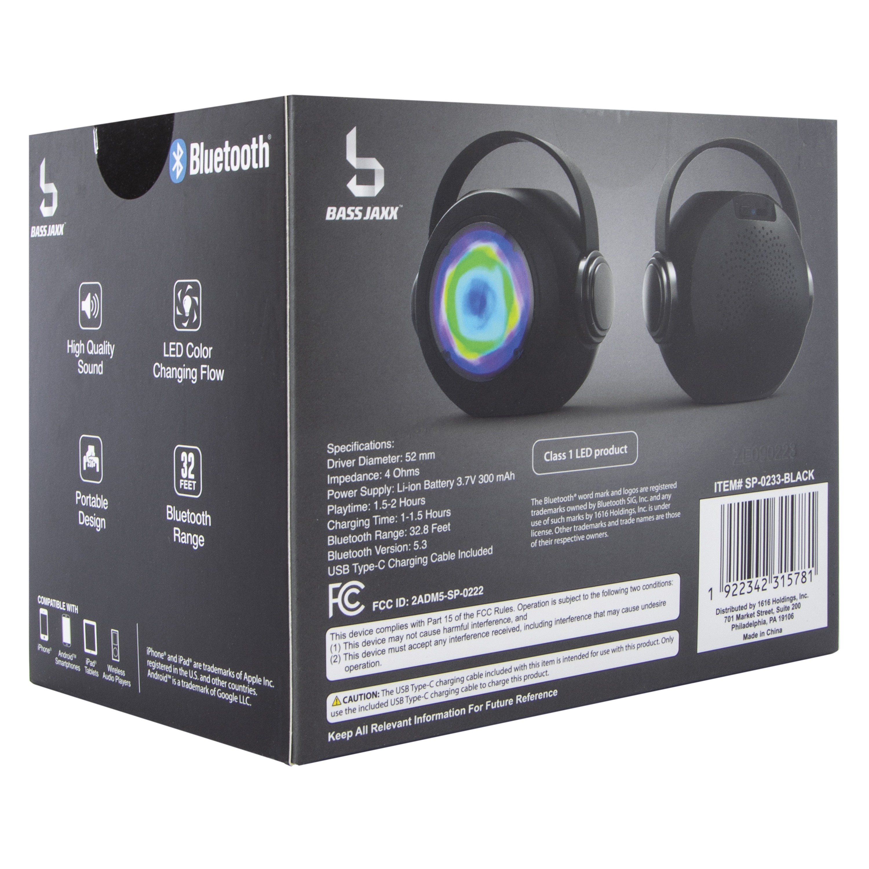 Colorwave LED Wireless Bluetooth® Speaker 5in