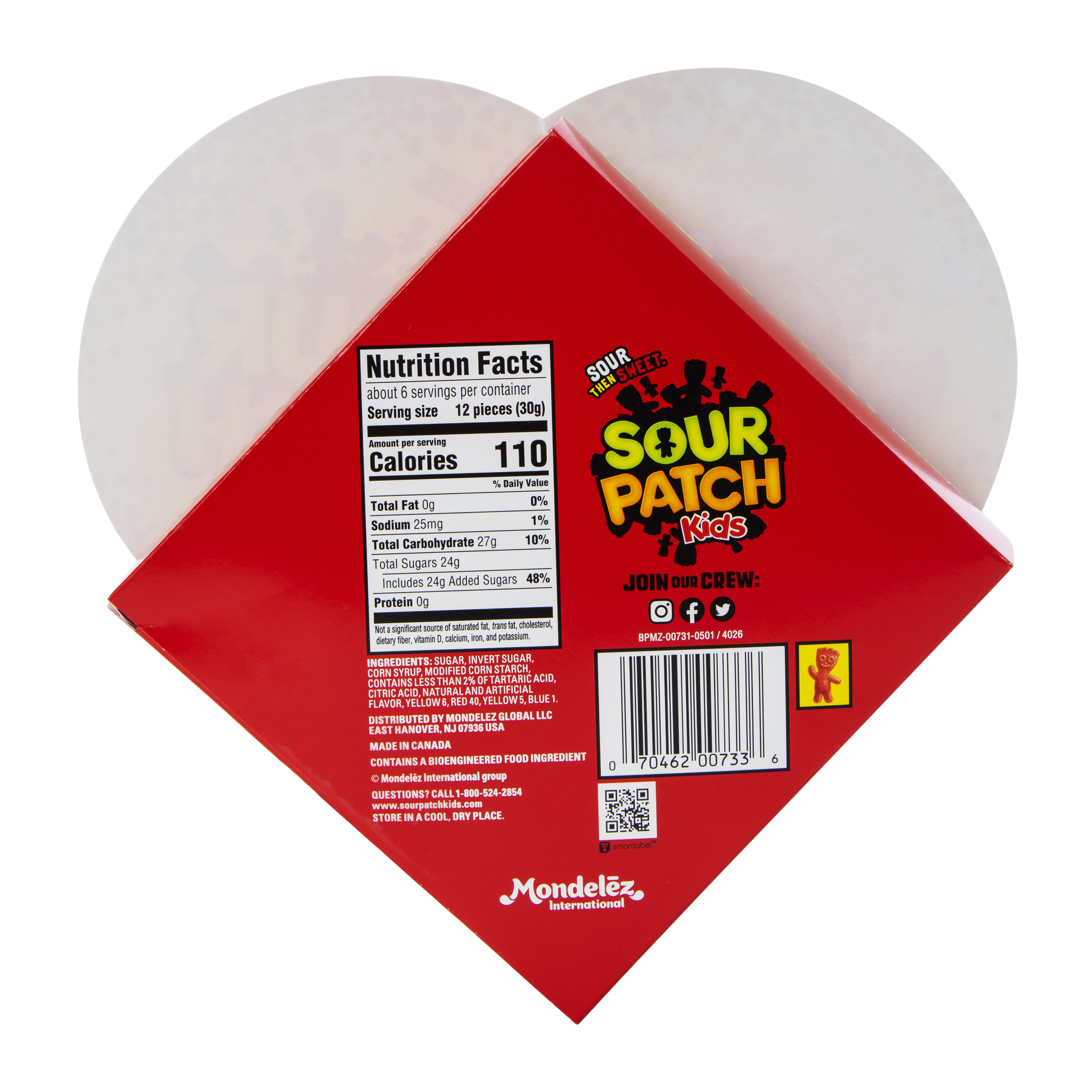 Sour Patch Kids® Valentine Heart-Shaped Candy Box 6.8oz