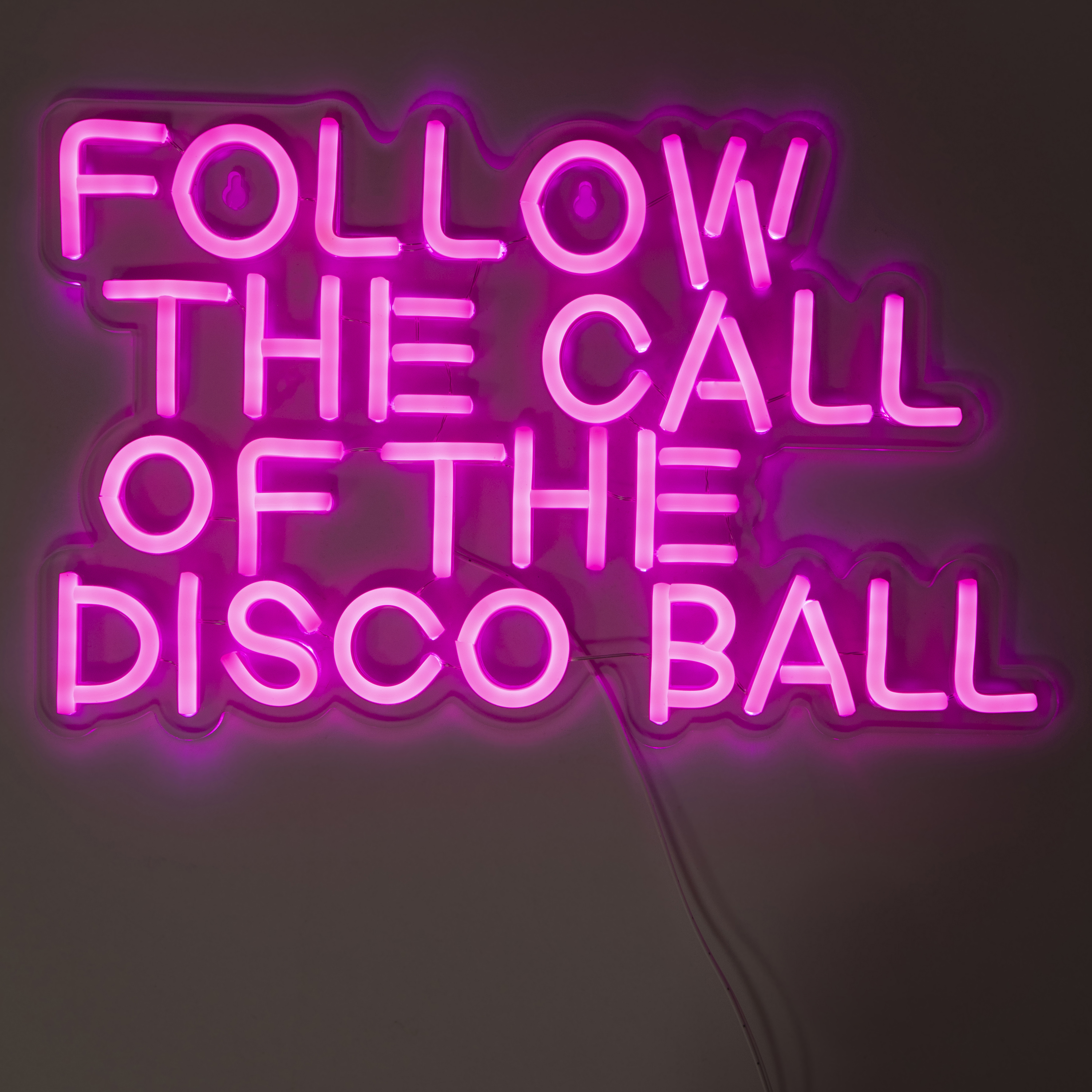 Follow Disco Ball Neon LED Light 16in x 9.8in