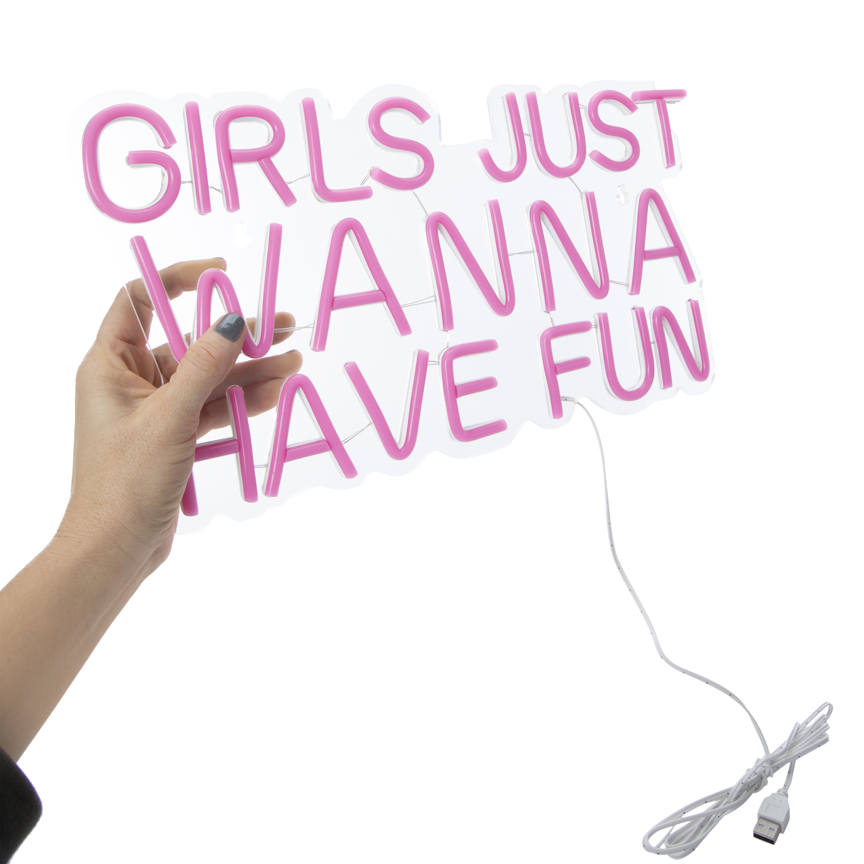 Girls Just Wanna Have Fun Neon LED Light 16in x 8.7in