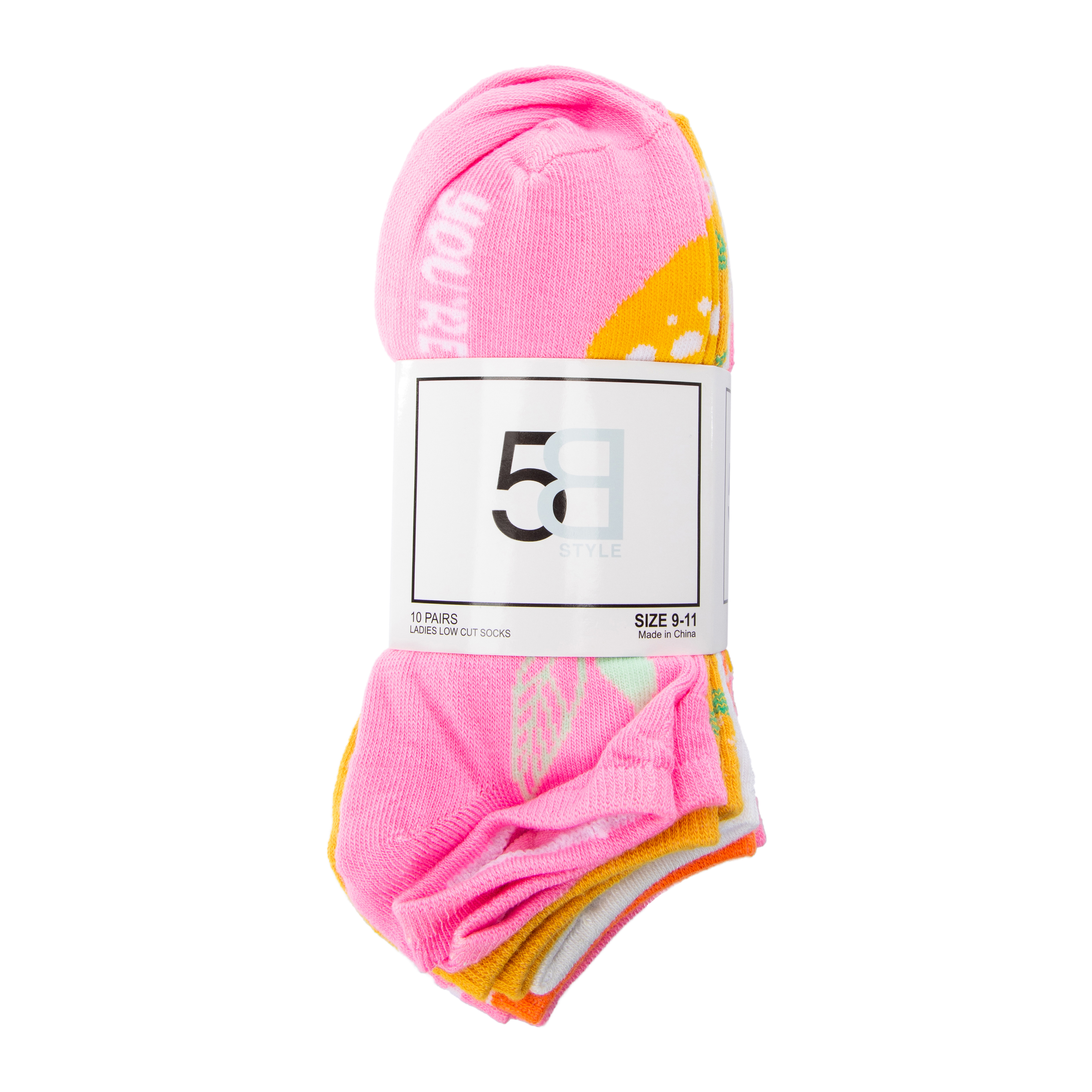 Ladies Low-Cut Socks 10-Pack - Fruit
