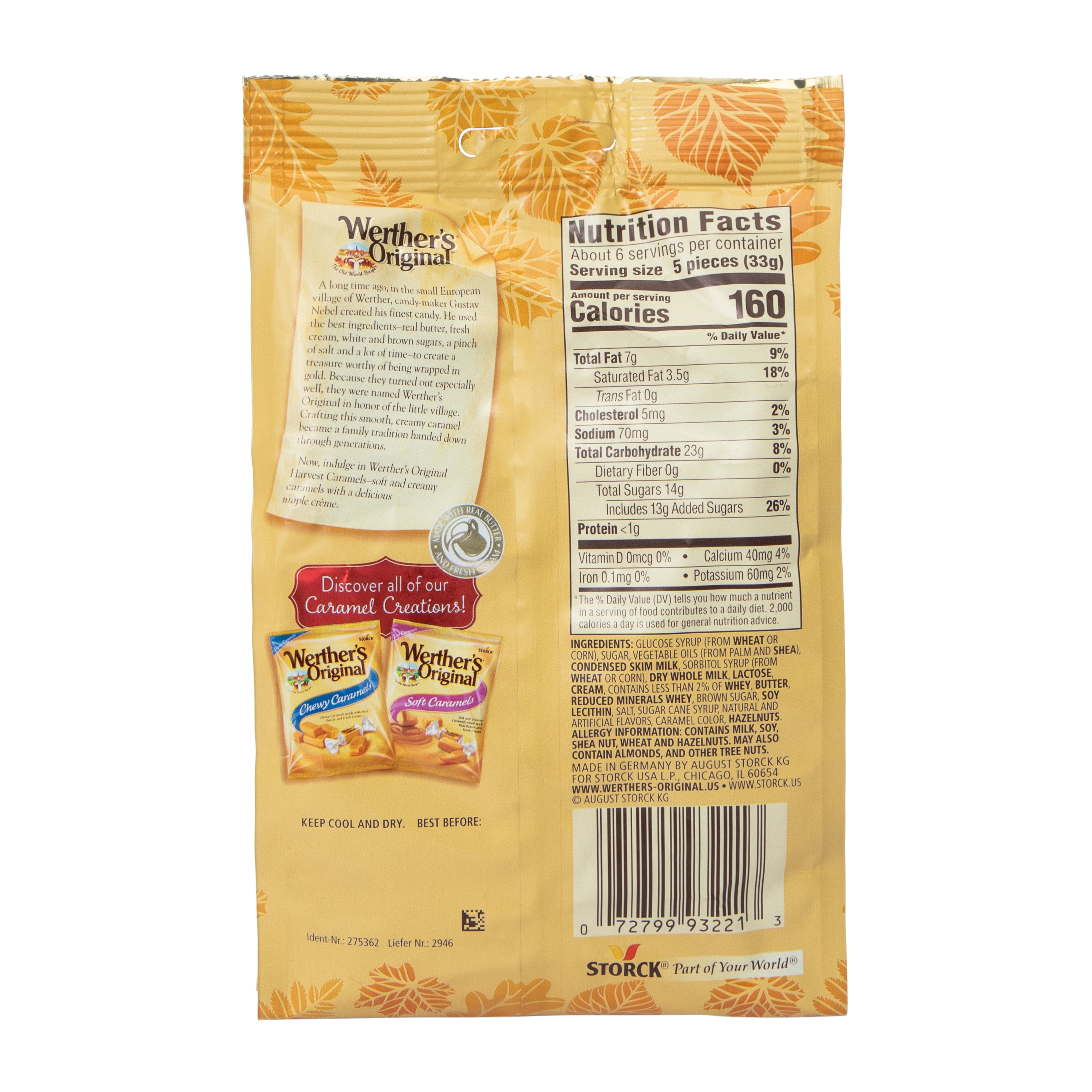 Werther's Original® Harvest Caramels Maple Crème Chocolate 7.4oz