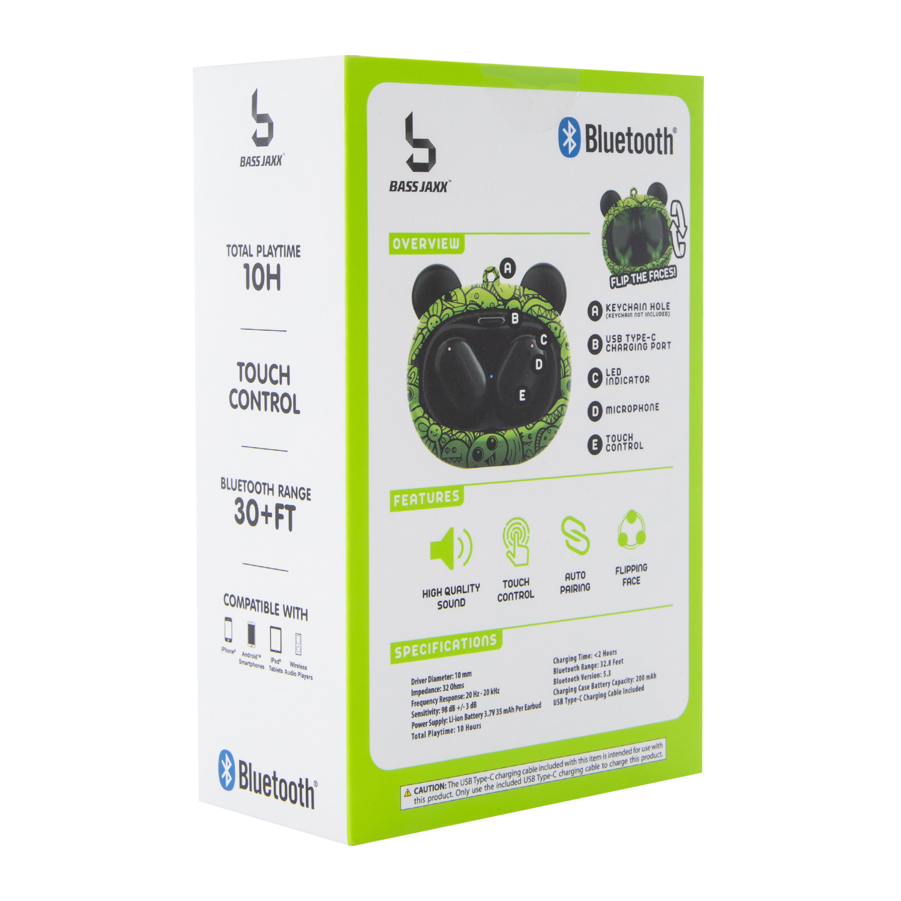 Flip Bluetooth® Wireless Earbuds With Mic