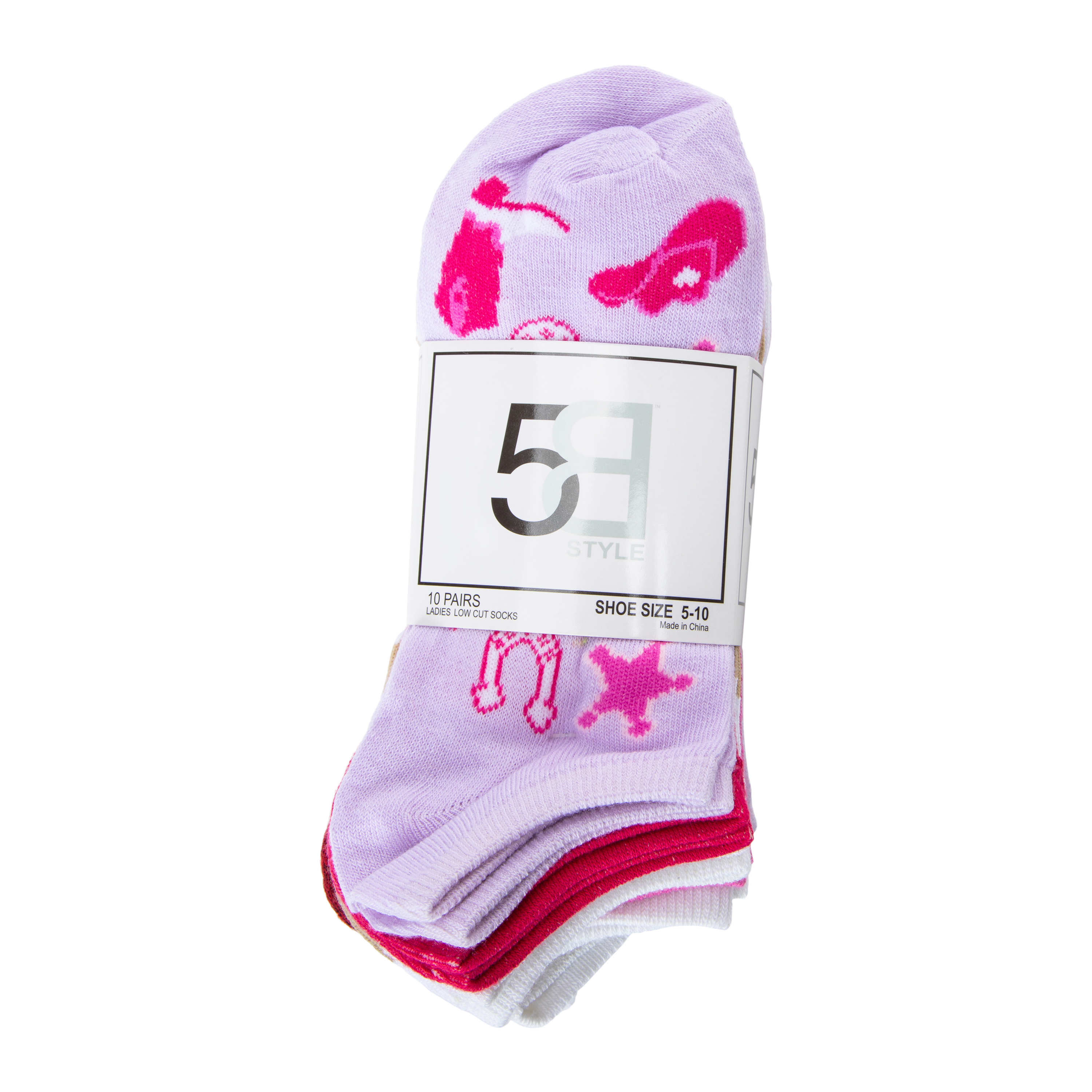 Ladies Low-Cut Socks 10-Pack - Western