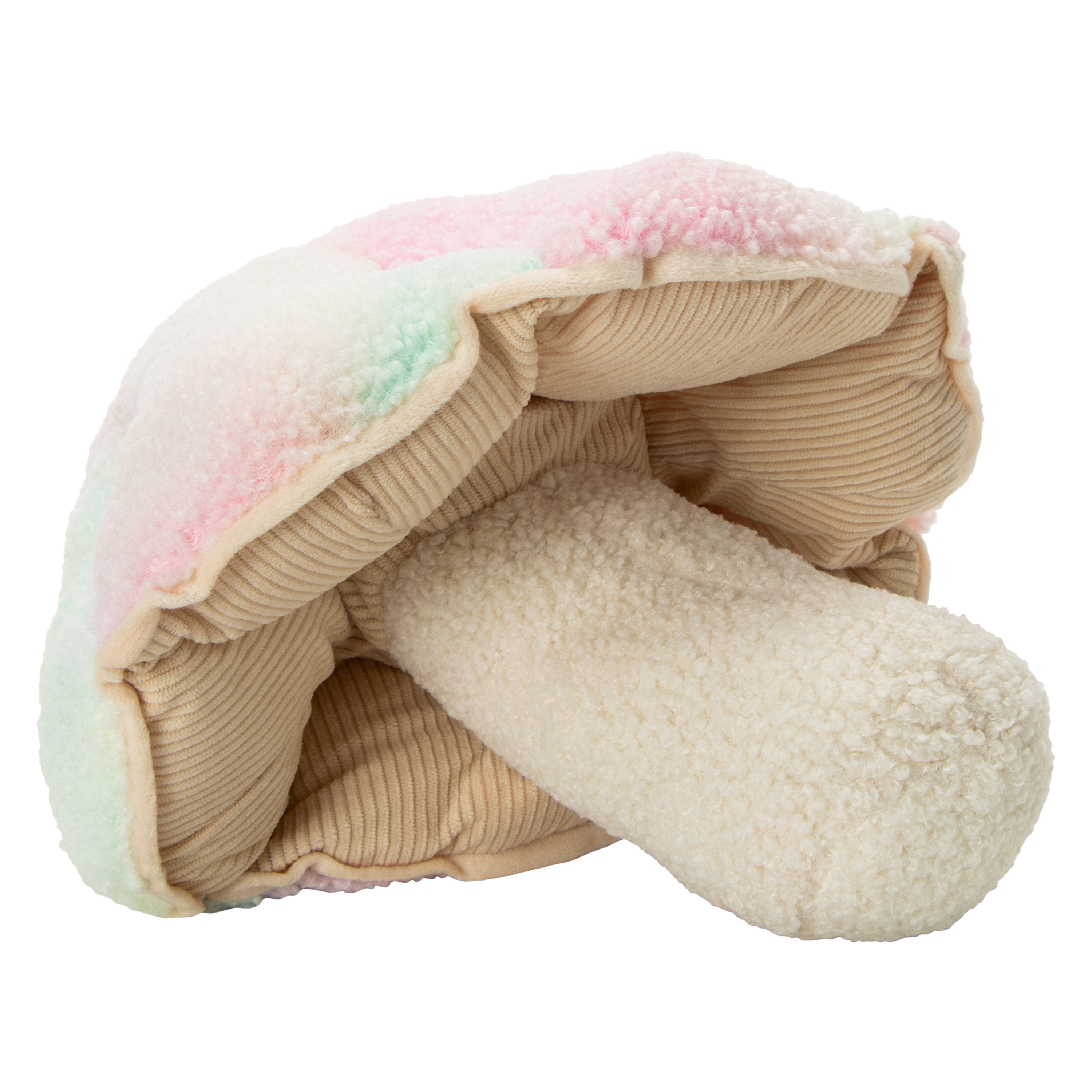 Rainbow Mushroom Throw Pillow 11.4in x 11.8in