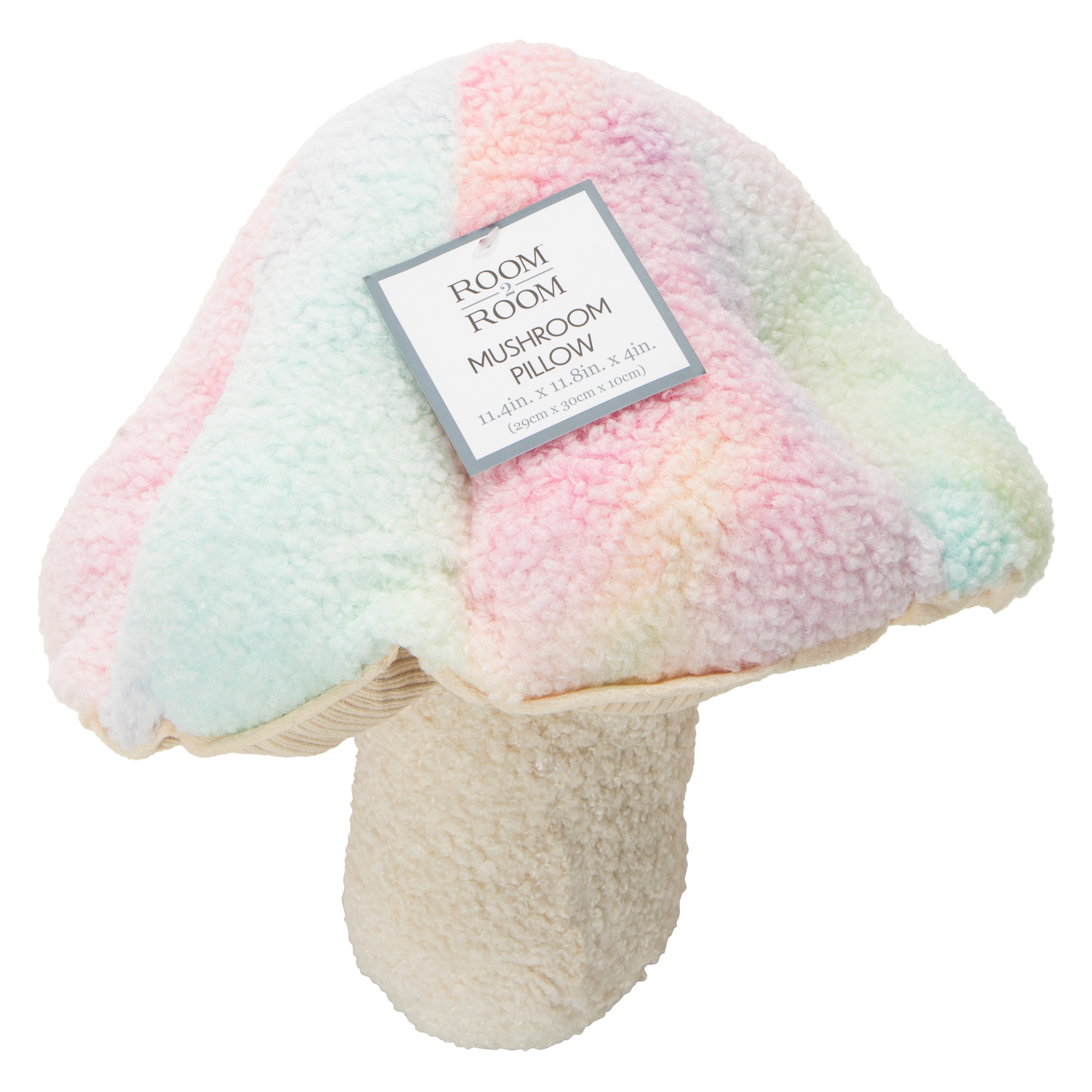 Rainbow Mushroom Throw Pillow 11.4in x 11.8in