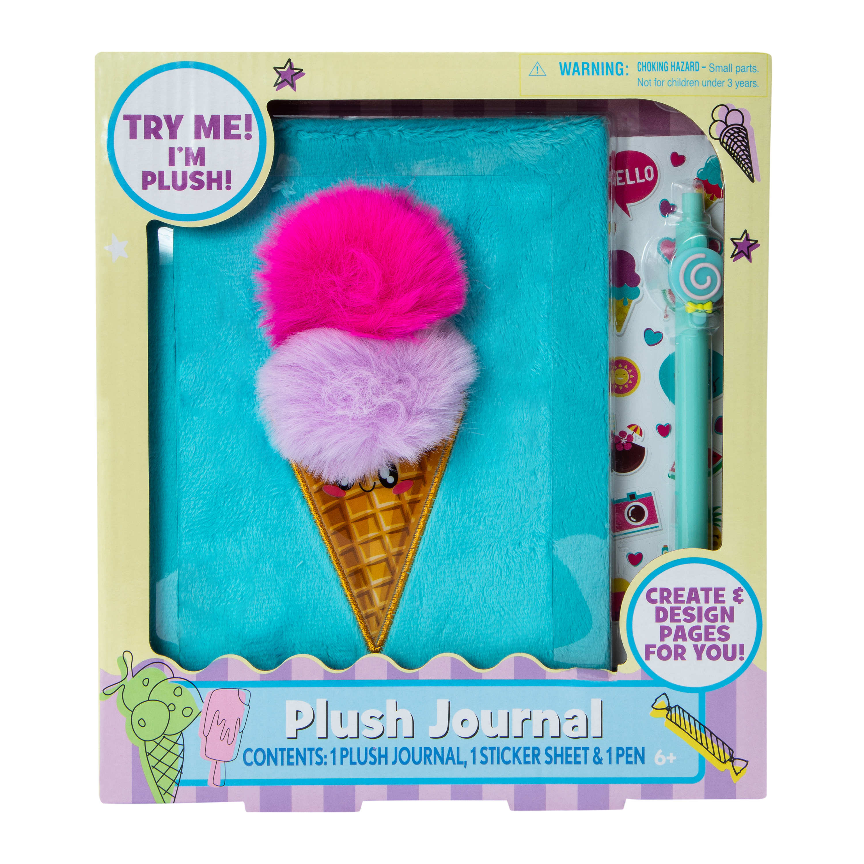 Ice Cream Plush Journal Set 3-Piece