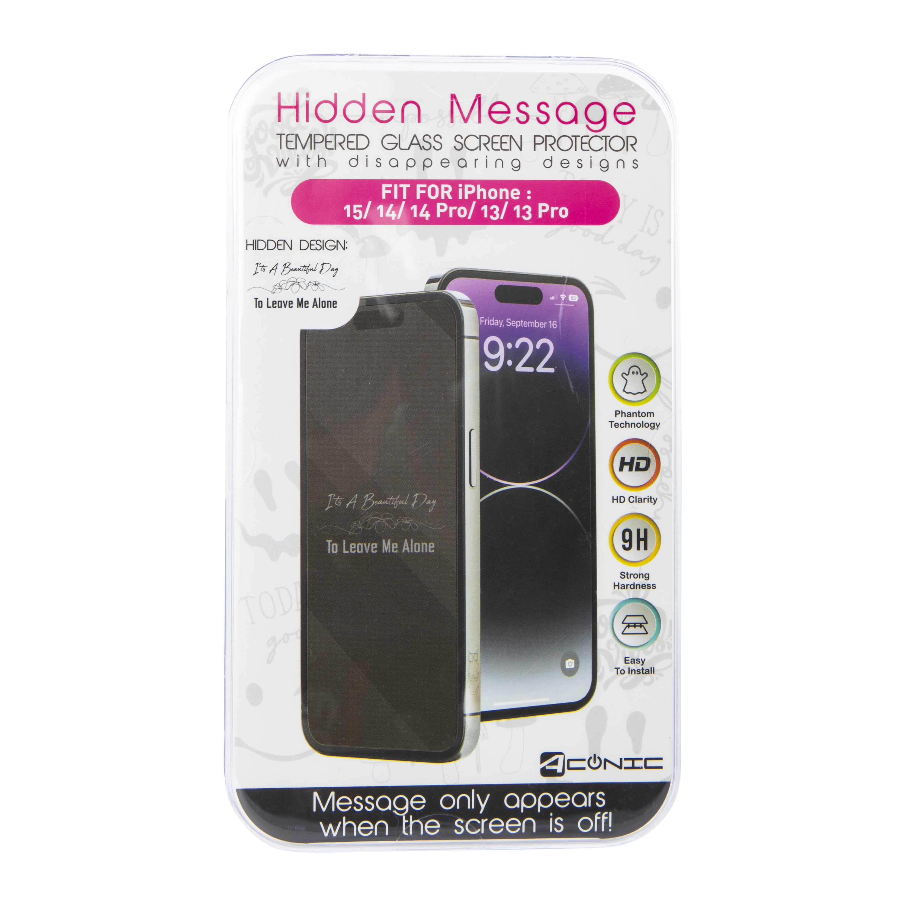 Hidden Message Screen Protector For iPhone 15®/14 Pro®
