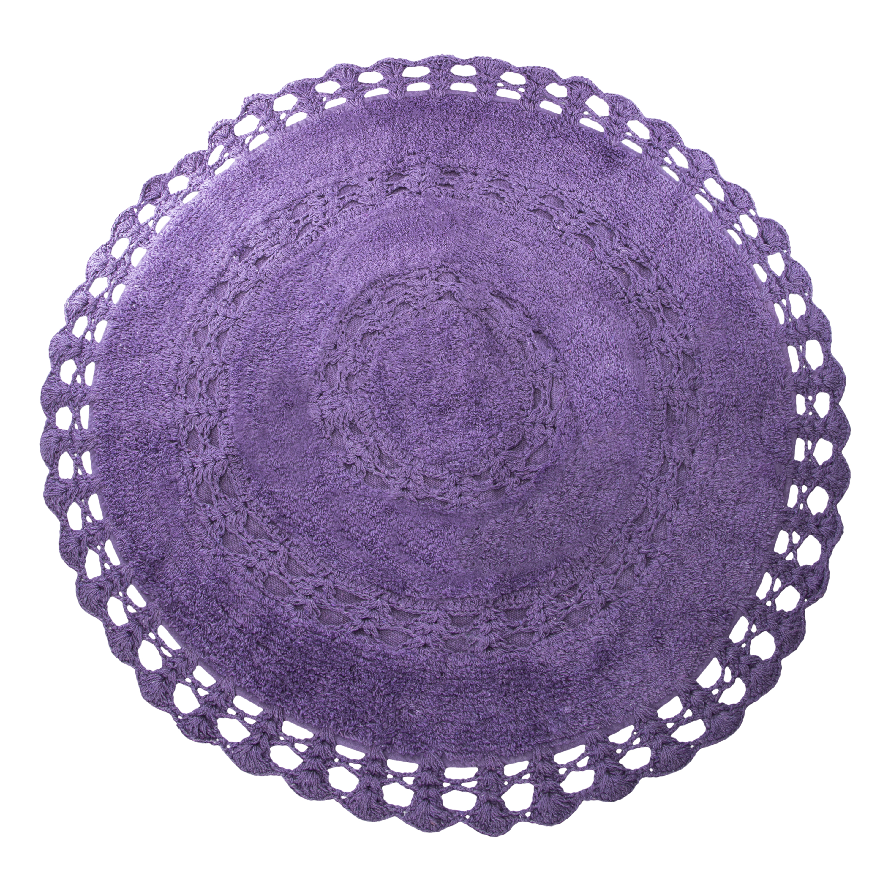 Cotton Crochet Round Rug 32in