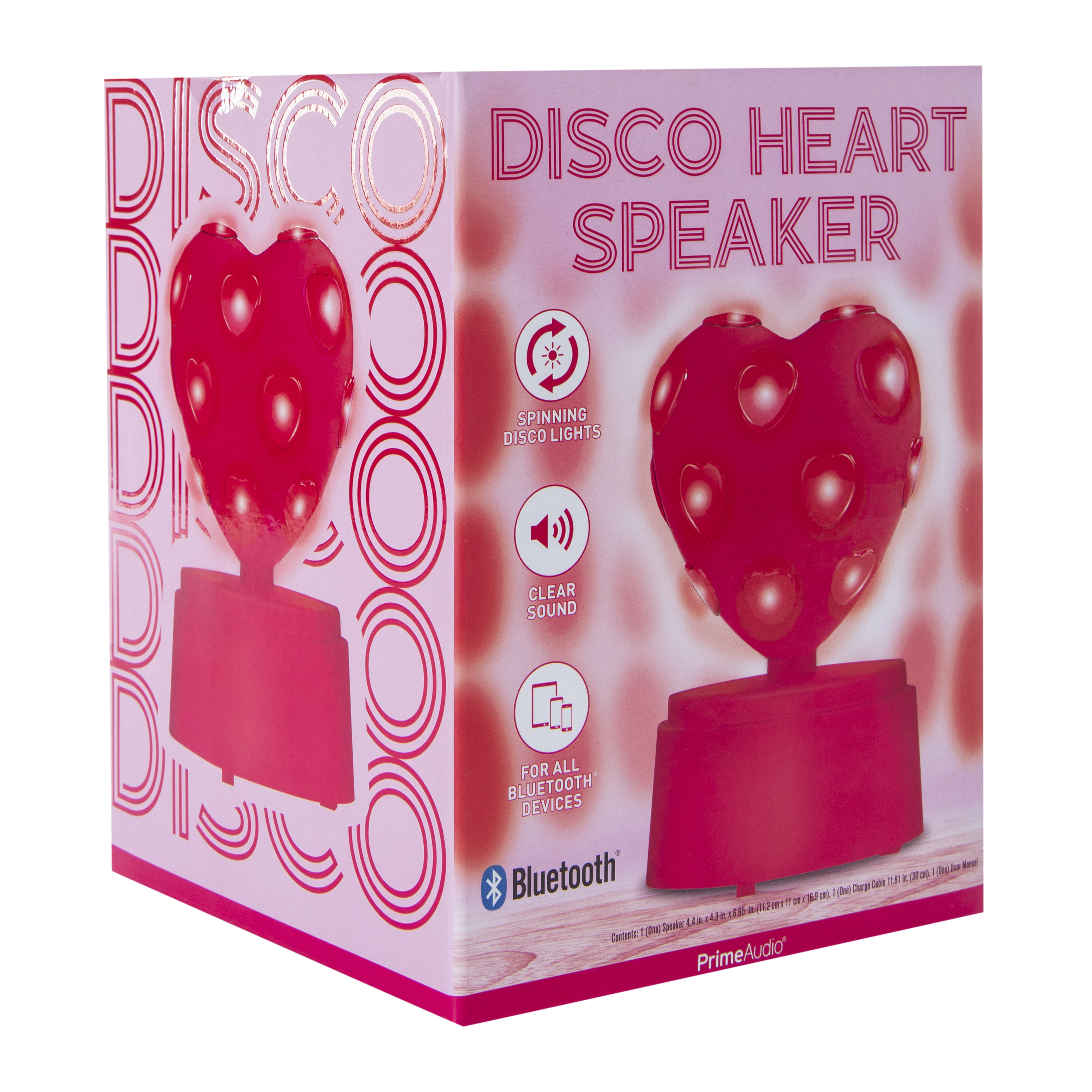 Light-Up Disco Heart Bluetooth® Speaker 4.4in x 6.65in