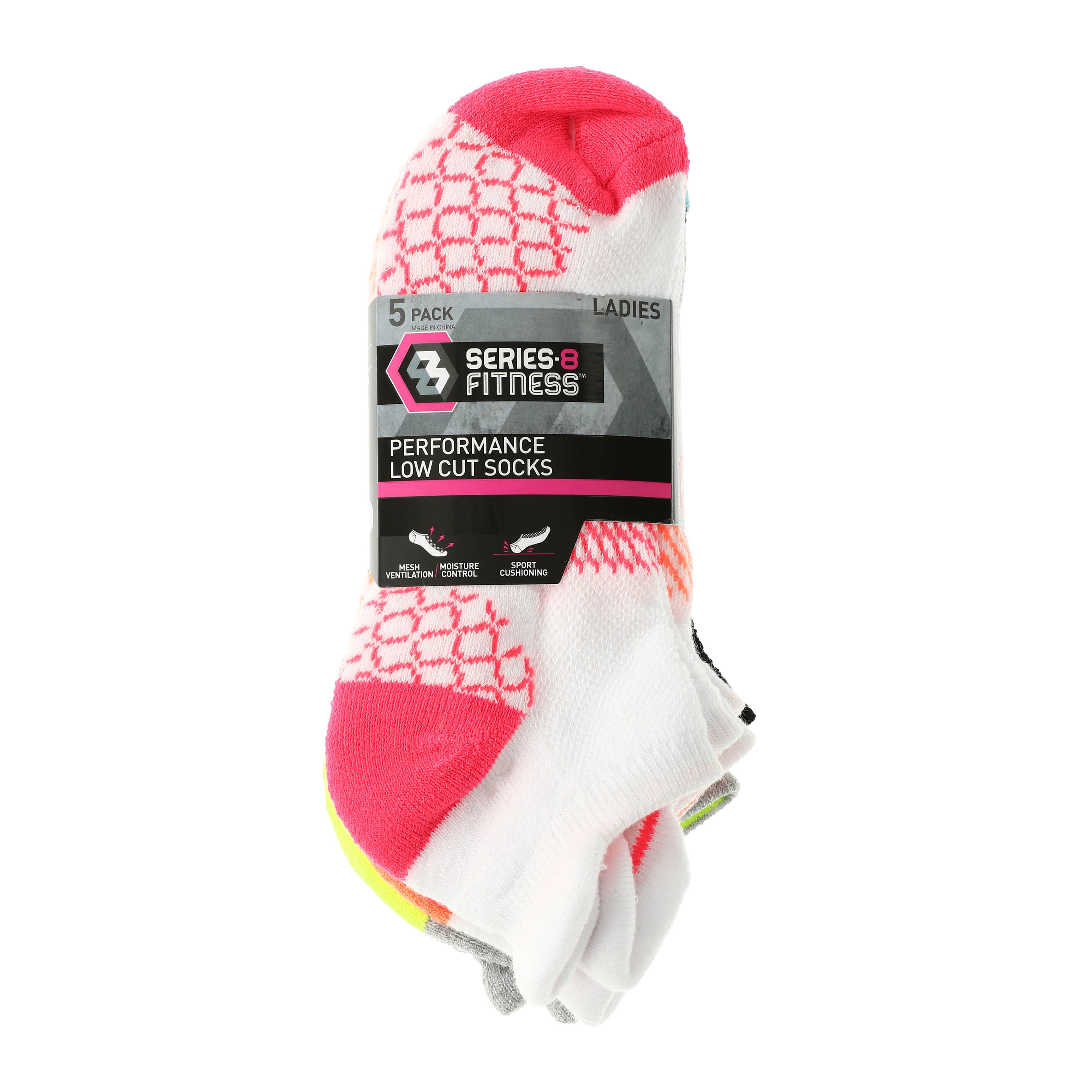 Series-8 Fitness™ Ladies Low Cut Socks 5-Pack