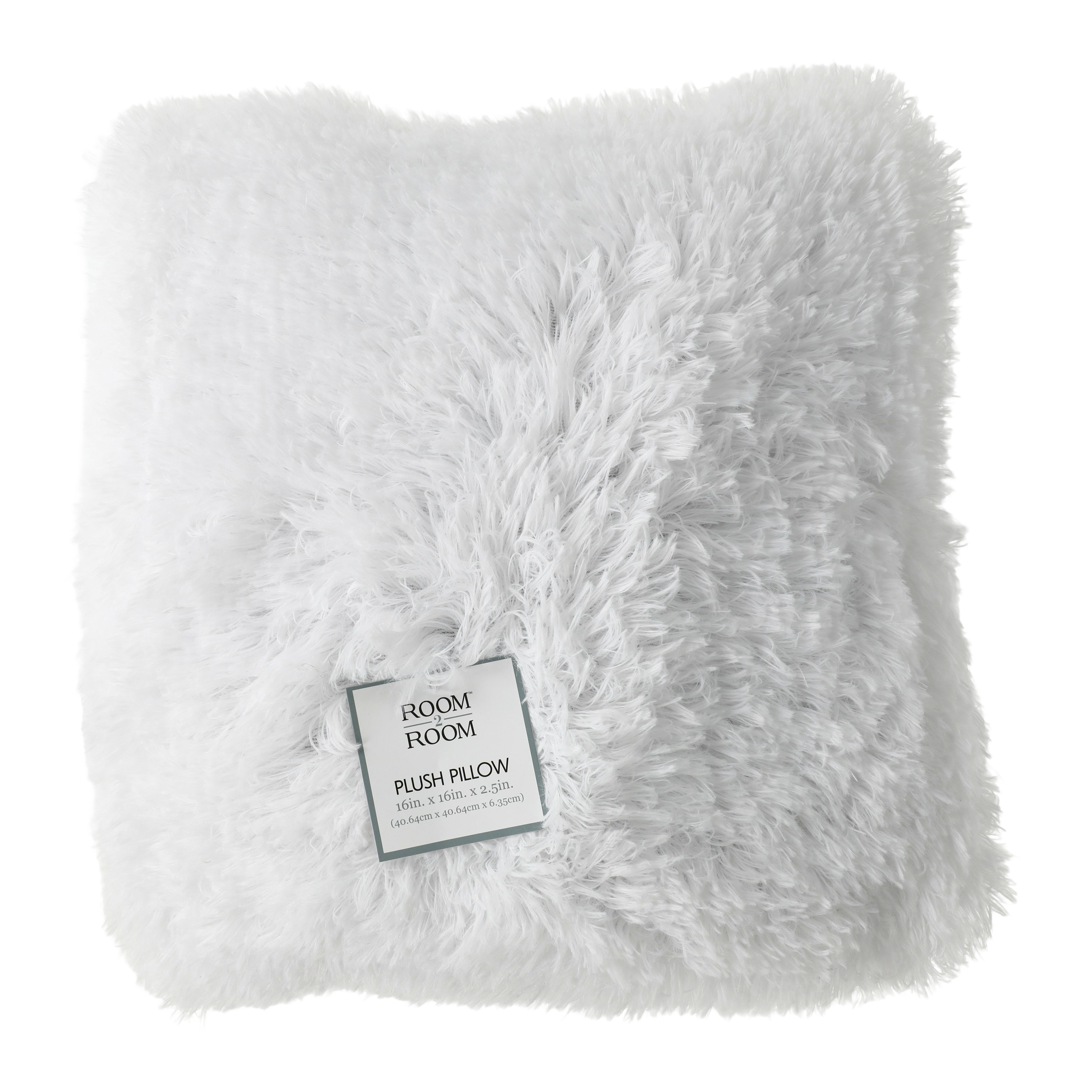 Plush Pillow 16in x 16in - White