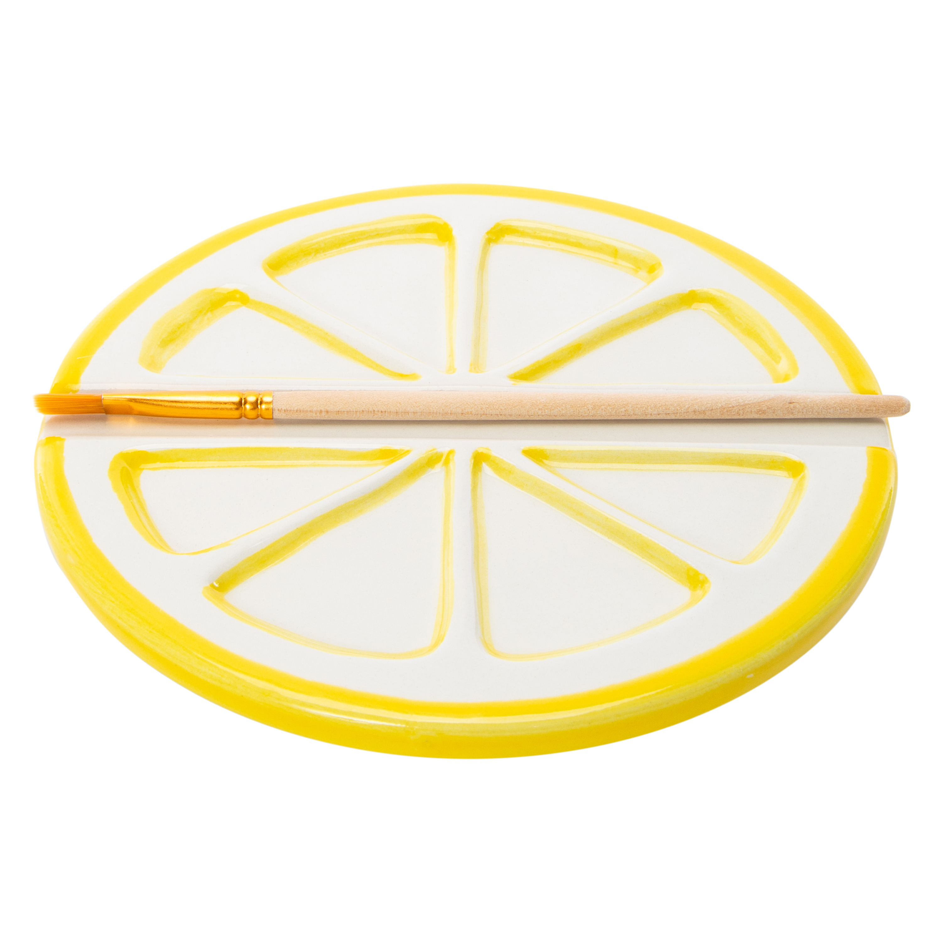 Fruit Slices Ceramic Paint Palette & Brush 5.91in