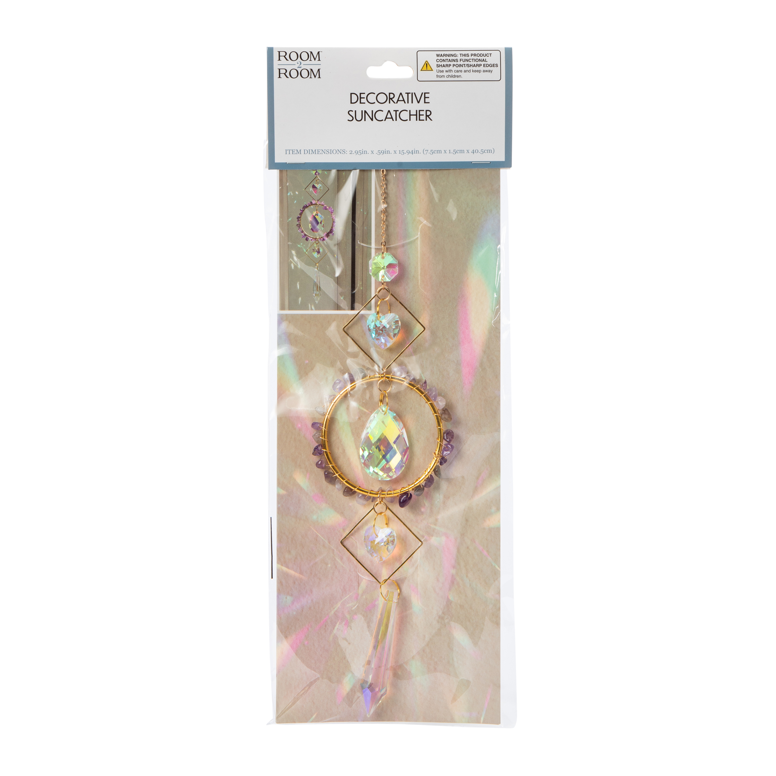 Decorative Crystal Suncatcher 15.94in x 2.95in