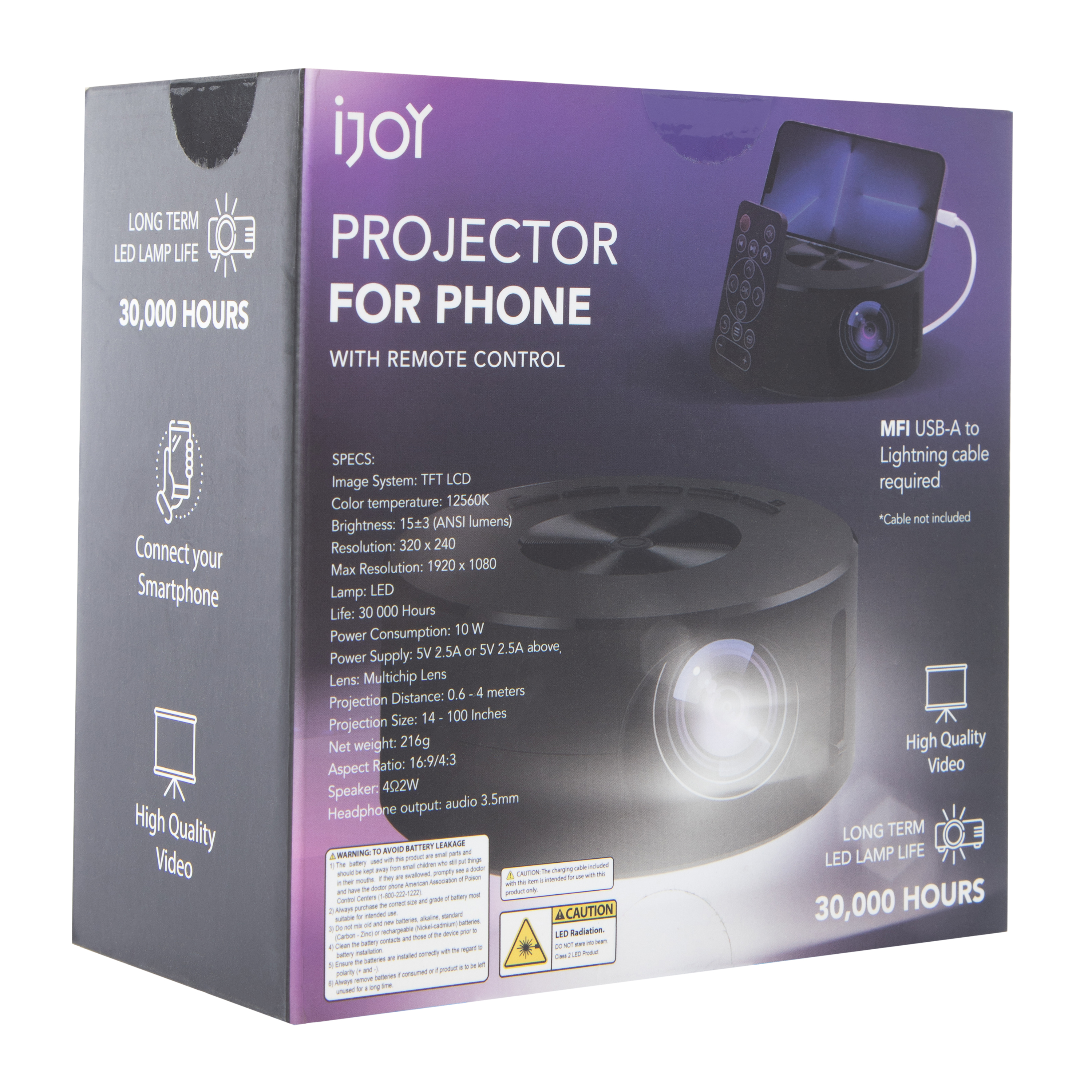 Ijoy Mini Projector For iPhone® & Android With Remote Control