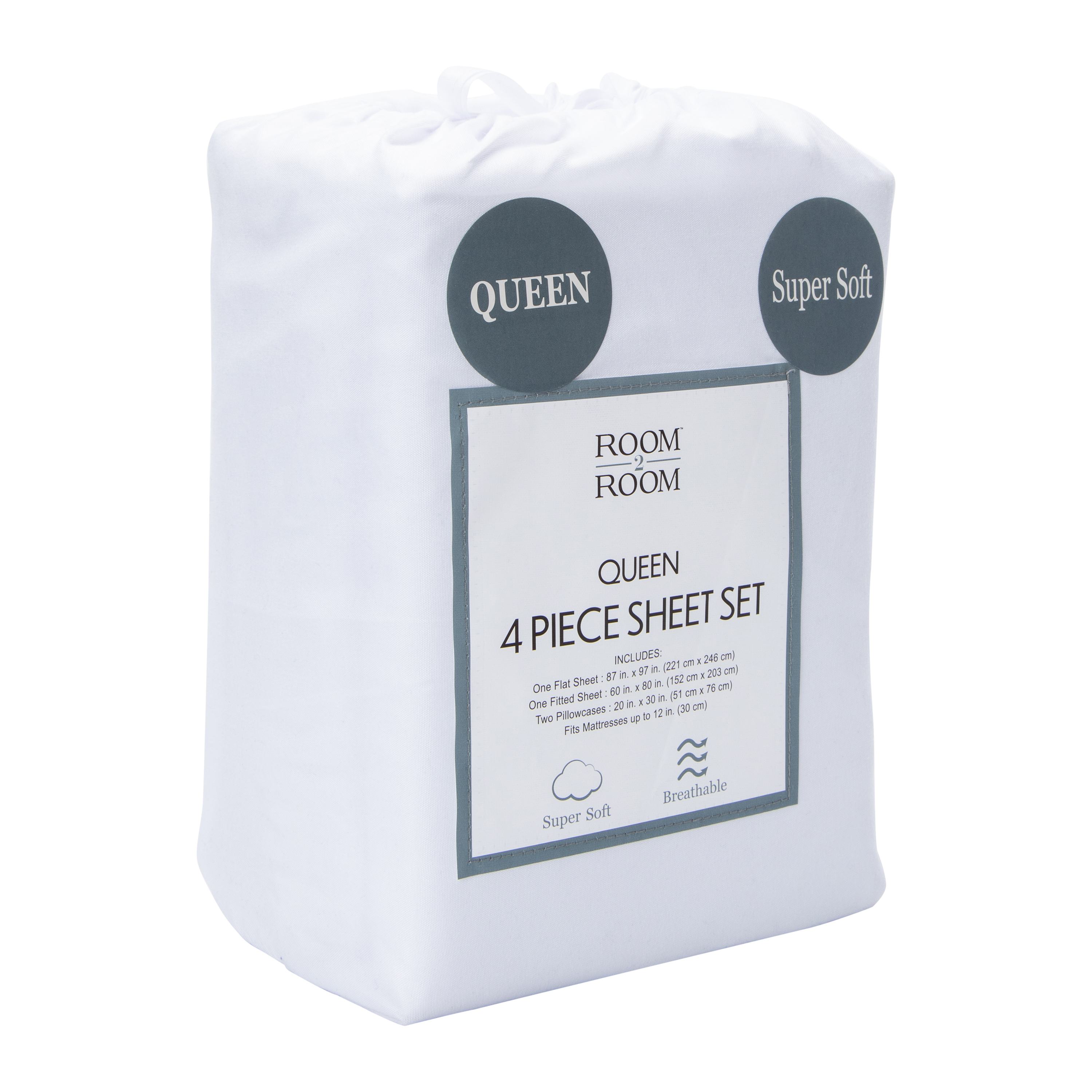 Queen Size 4-Piece Sheet Set - White