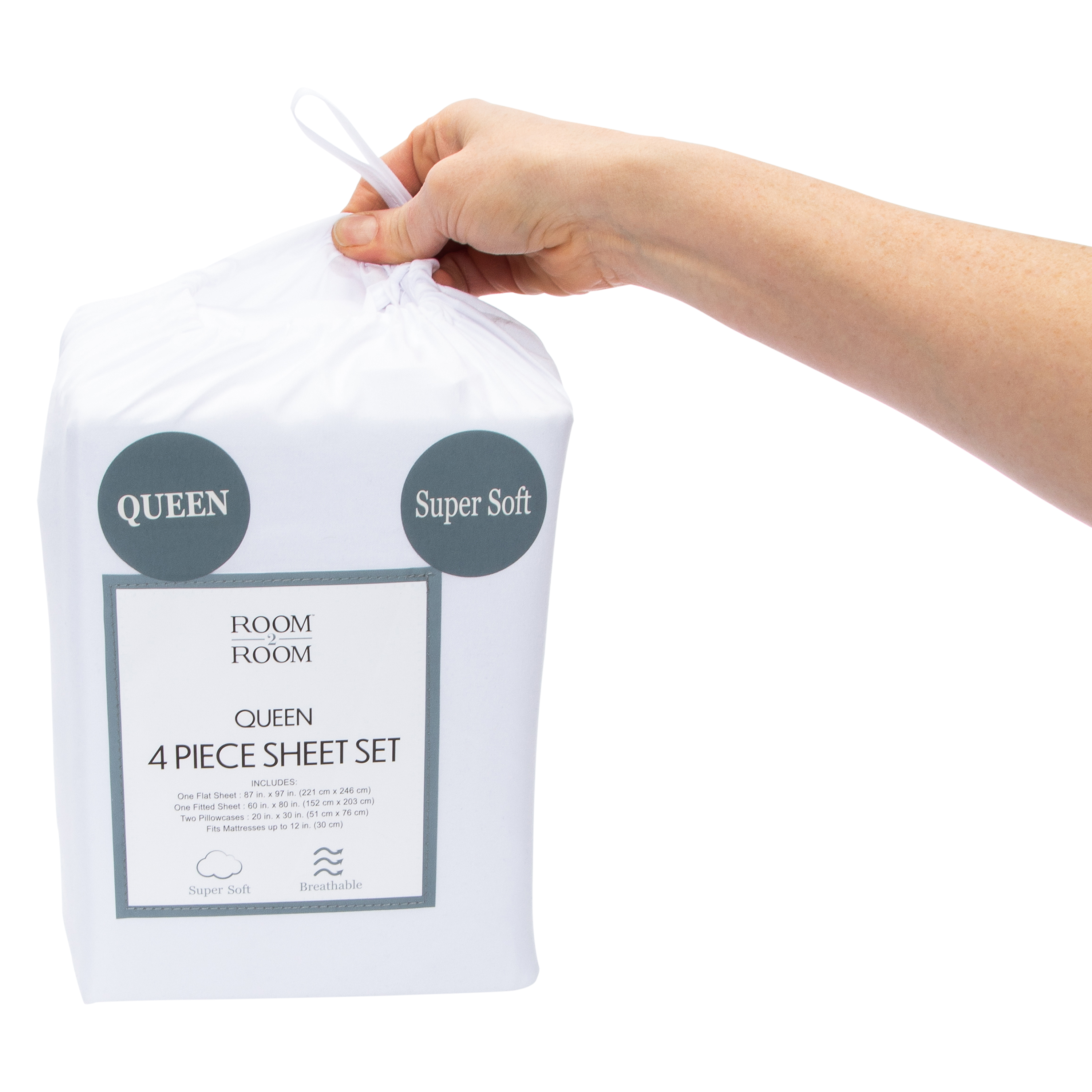 Queen Size 4-Piece Sheet Set - White