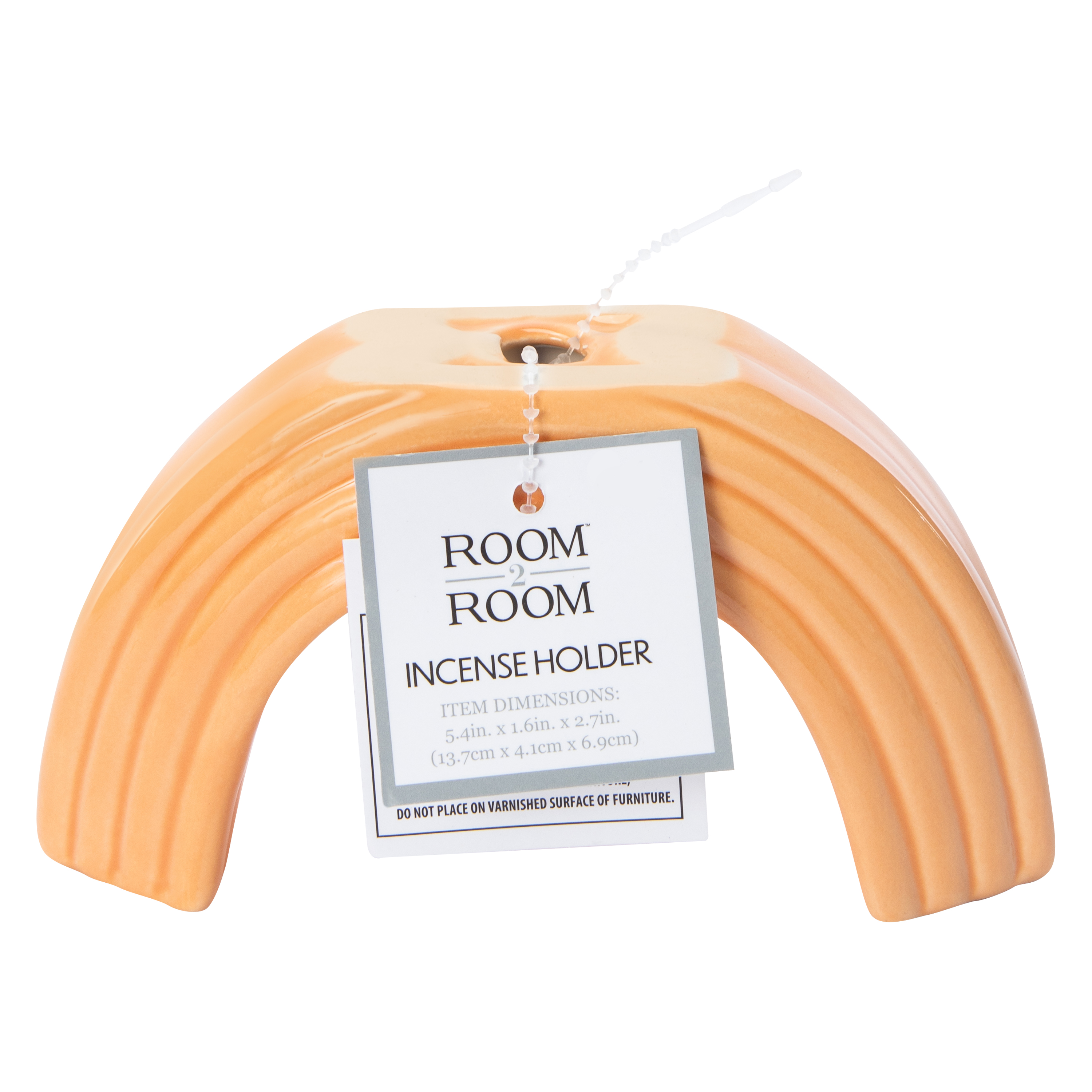 Ribbed Arch Incense Holder 5.4in x 2.7in