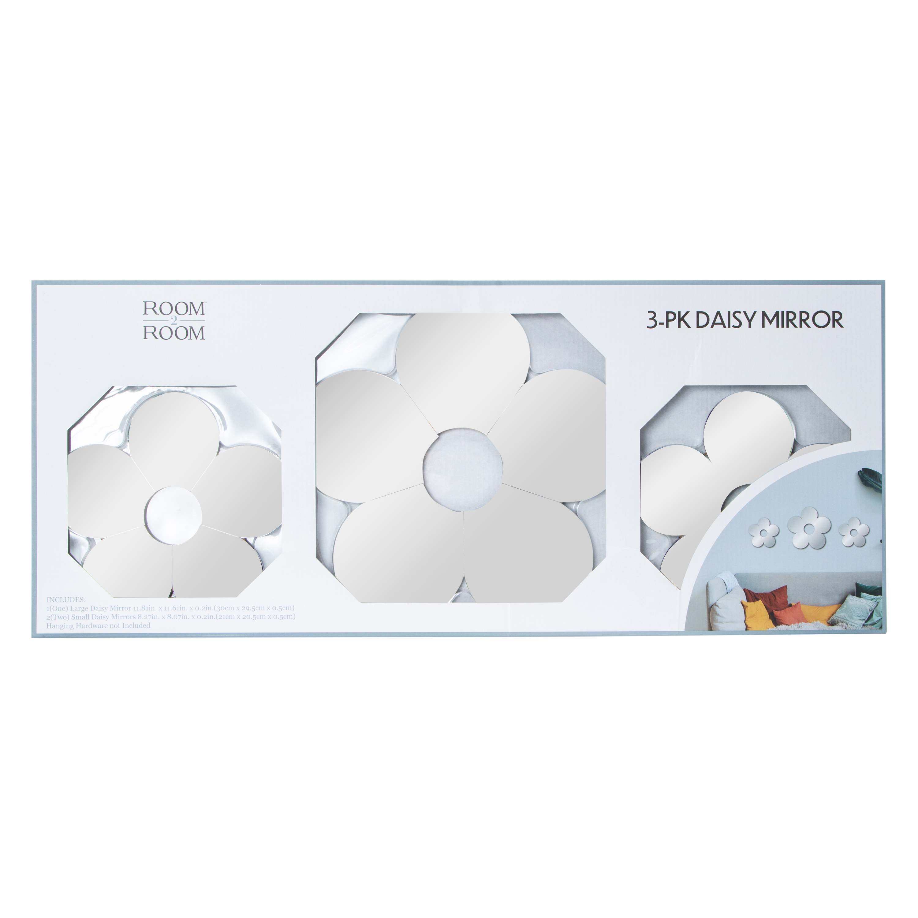 Daisy Shaped Mirror 3-Pack