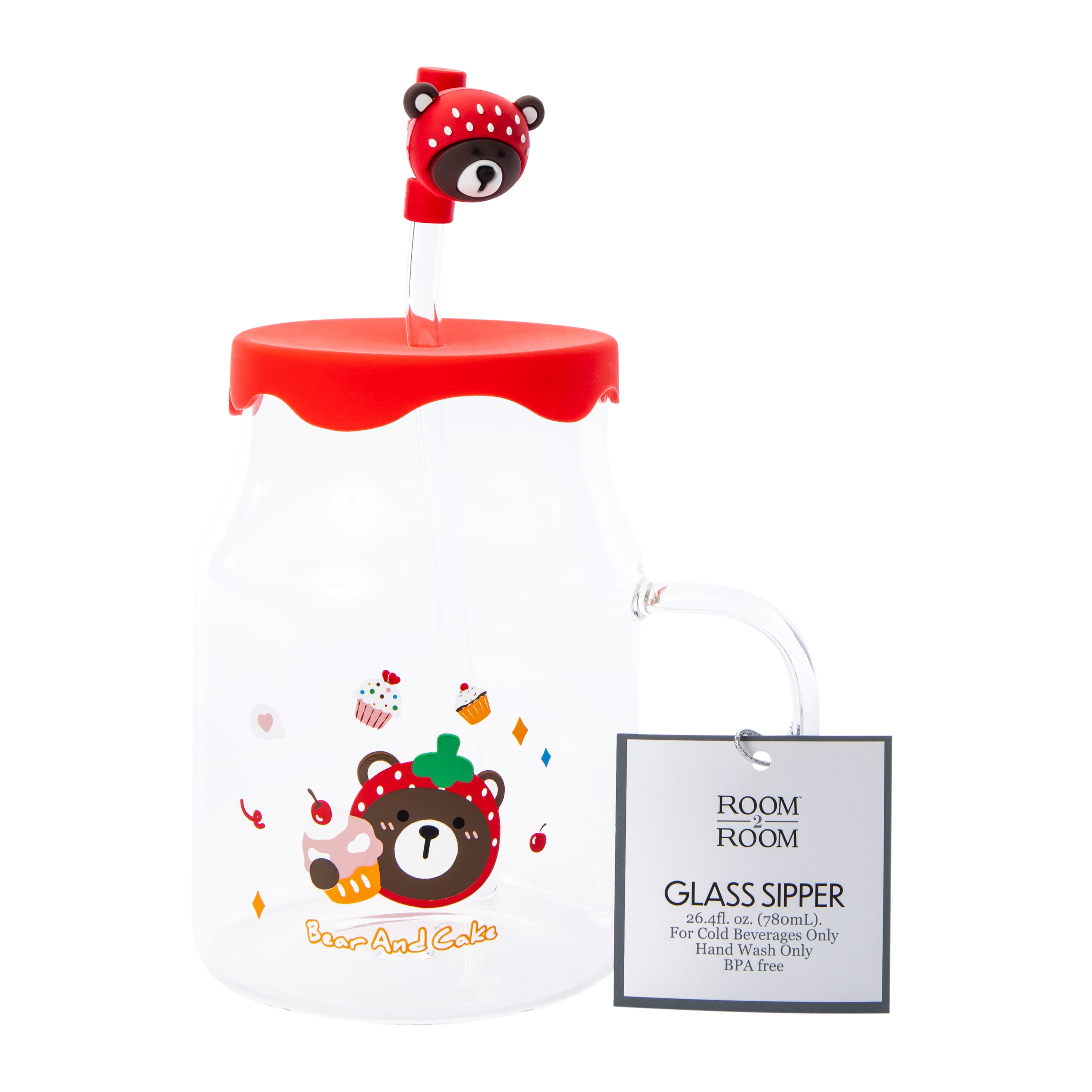 Kawaii Glass Drink Tumbler With Lid 26.4oz | Five Below