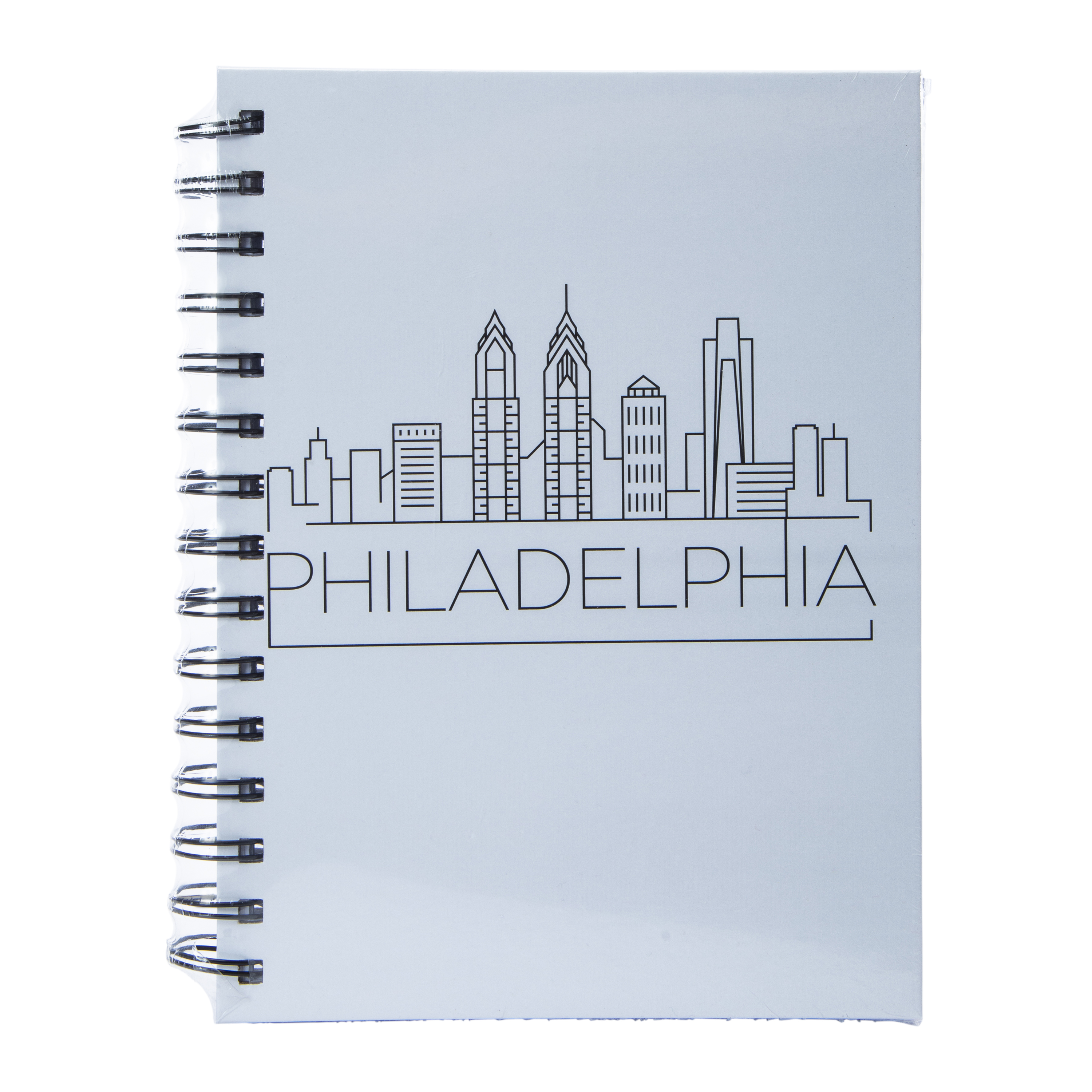 Philadelphia Skyline Line Drawing Spiral Notebook