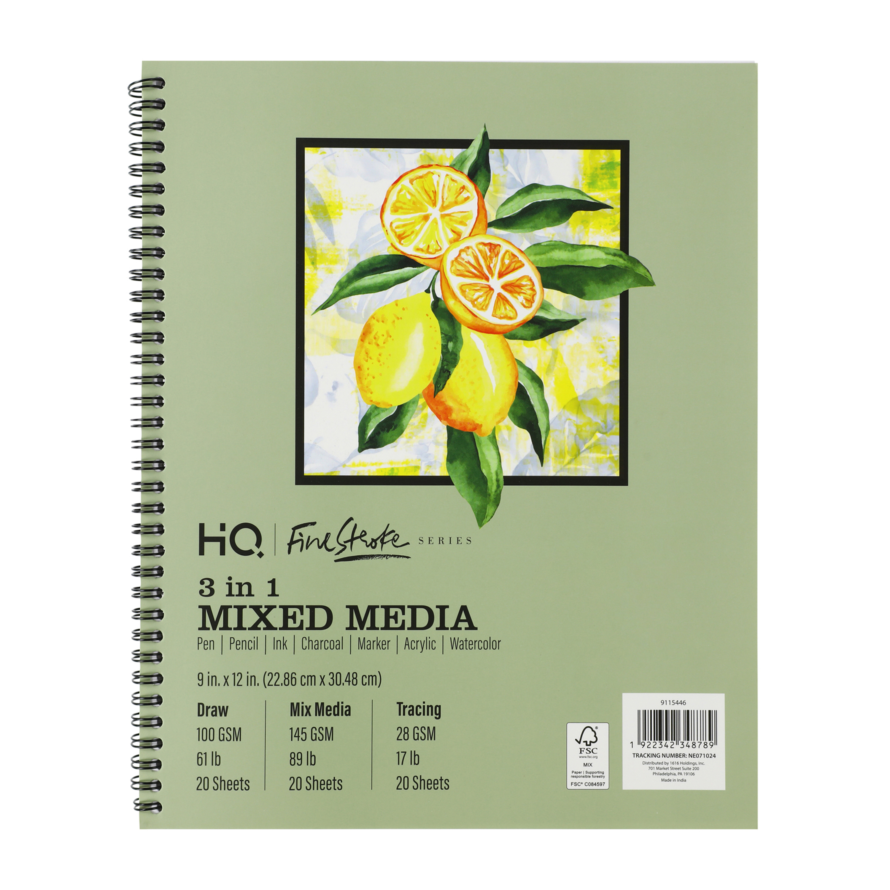 HQ 3-in-1 Mixed Media Sketch Book