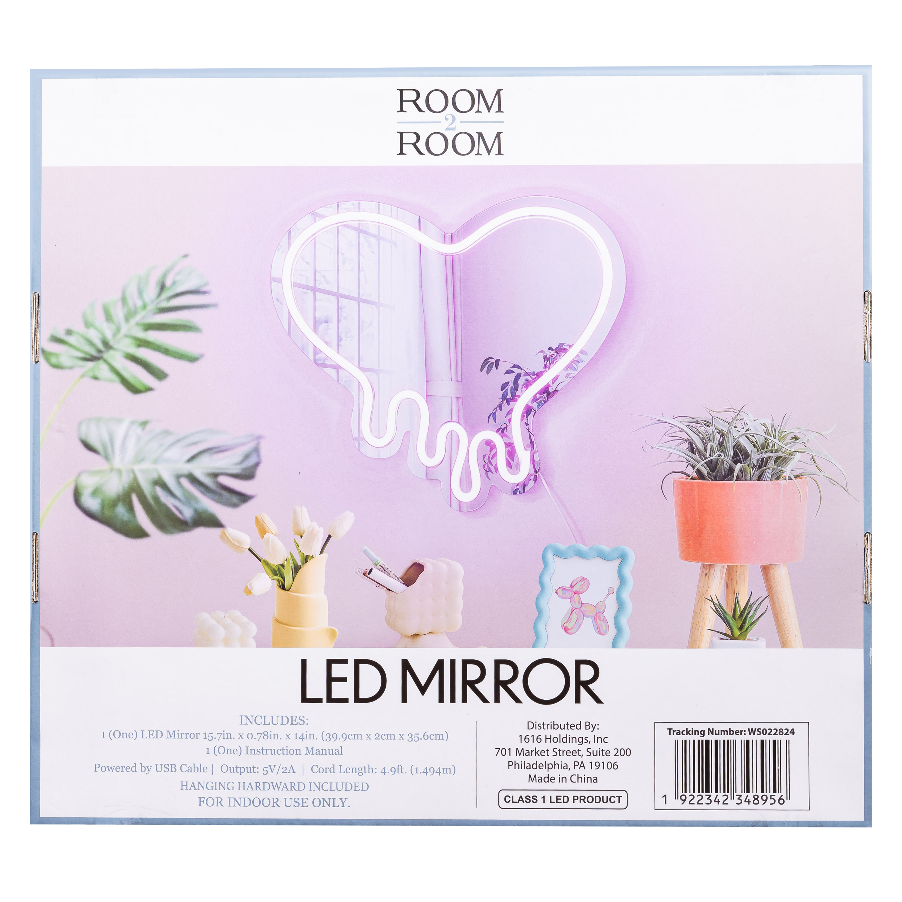 Drippy Heart LED Mirror 15.7in x 14in