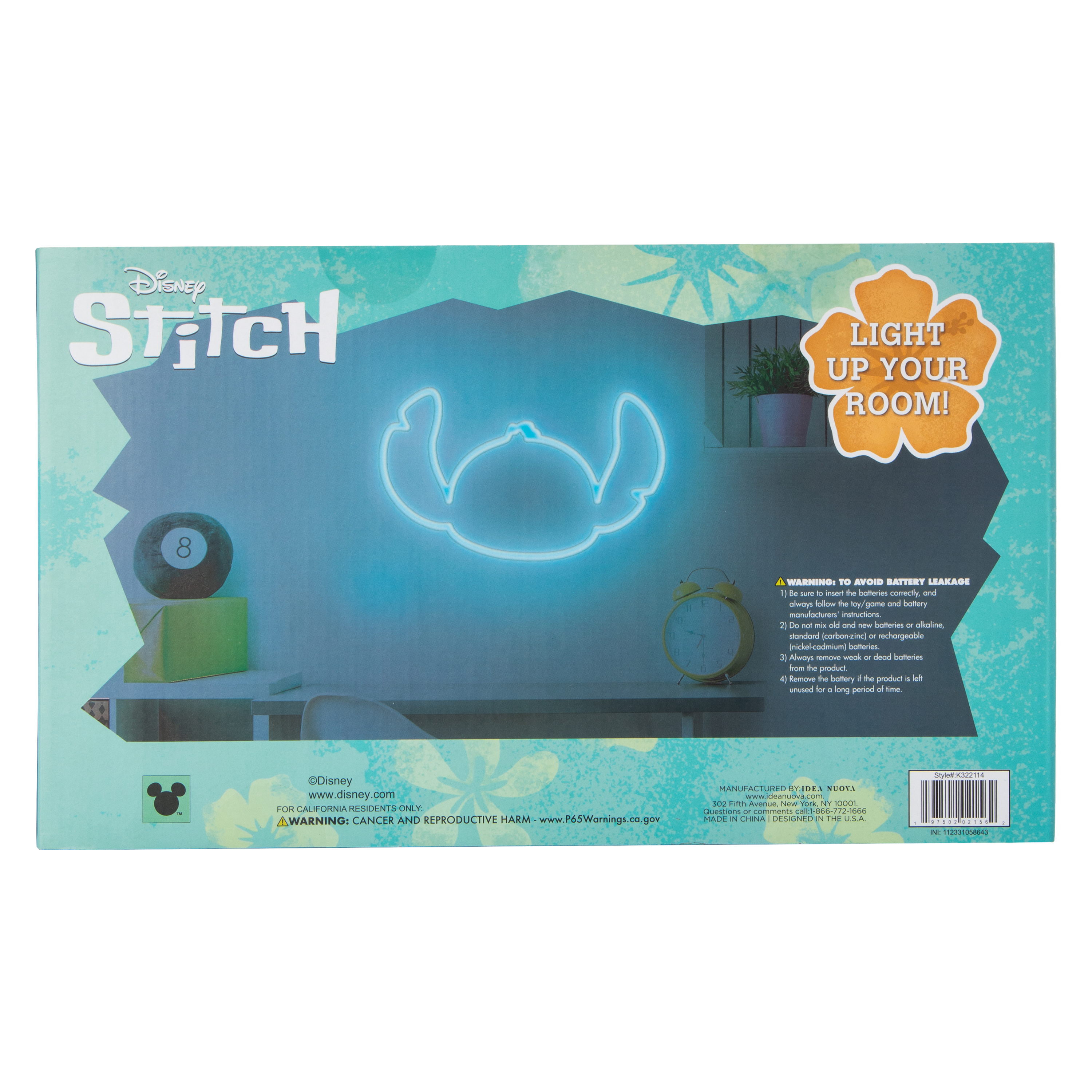 Disney Stitch Neon Wall Art 11.8in x 7in