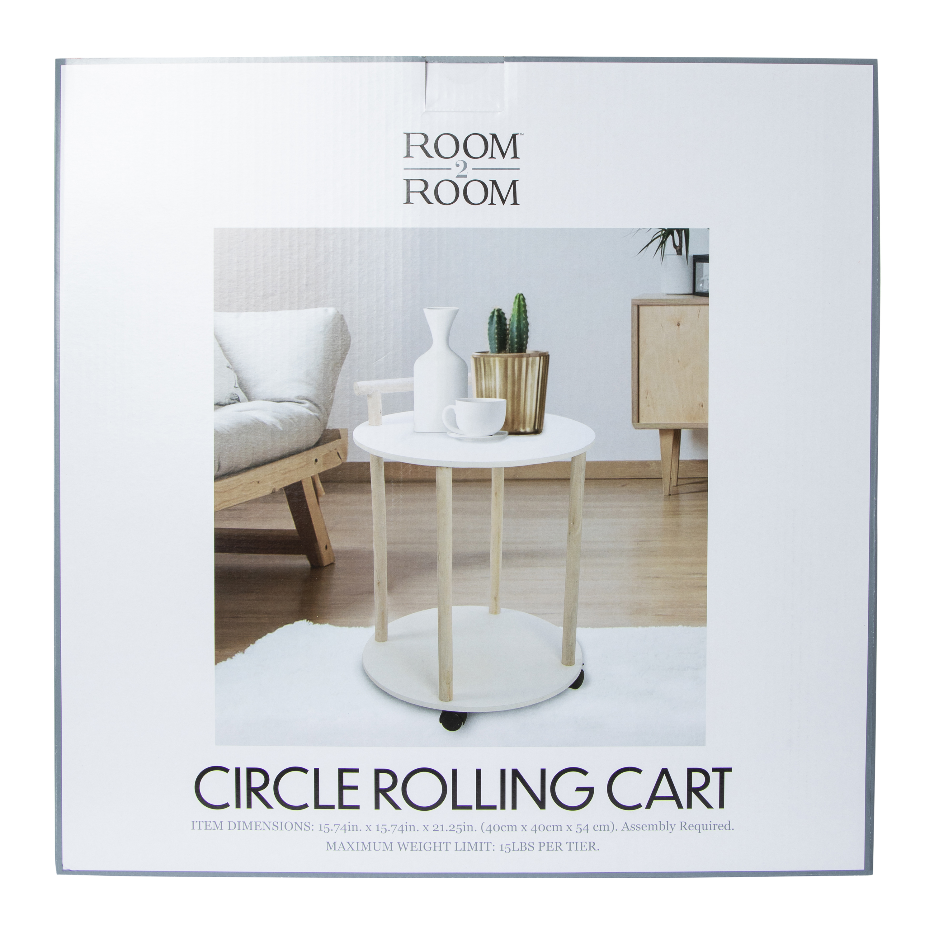 Circle Rolling Cart 15.74in x 21.25in