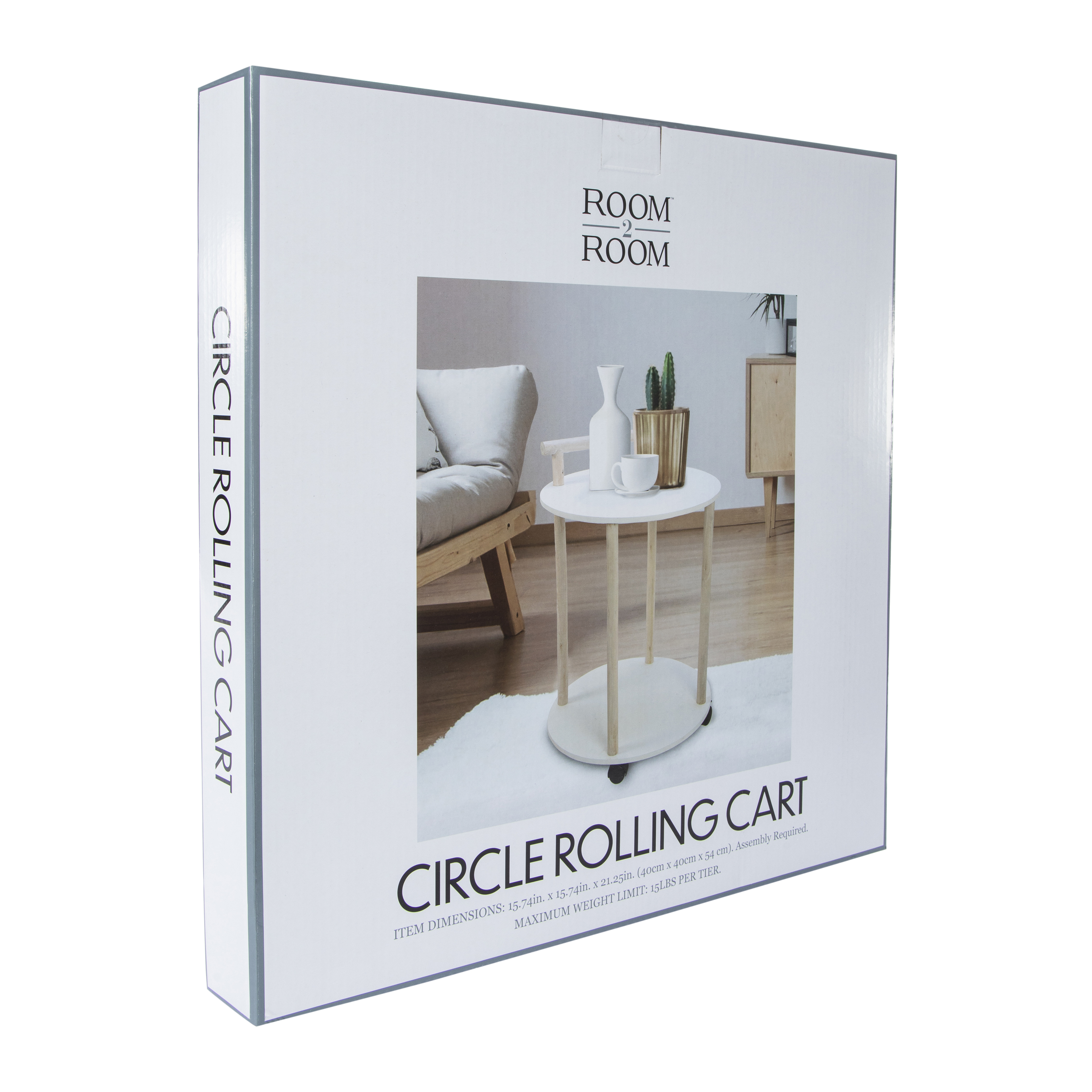 Circle Rolling Cart 15.74in x 21.25in