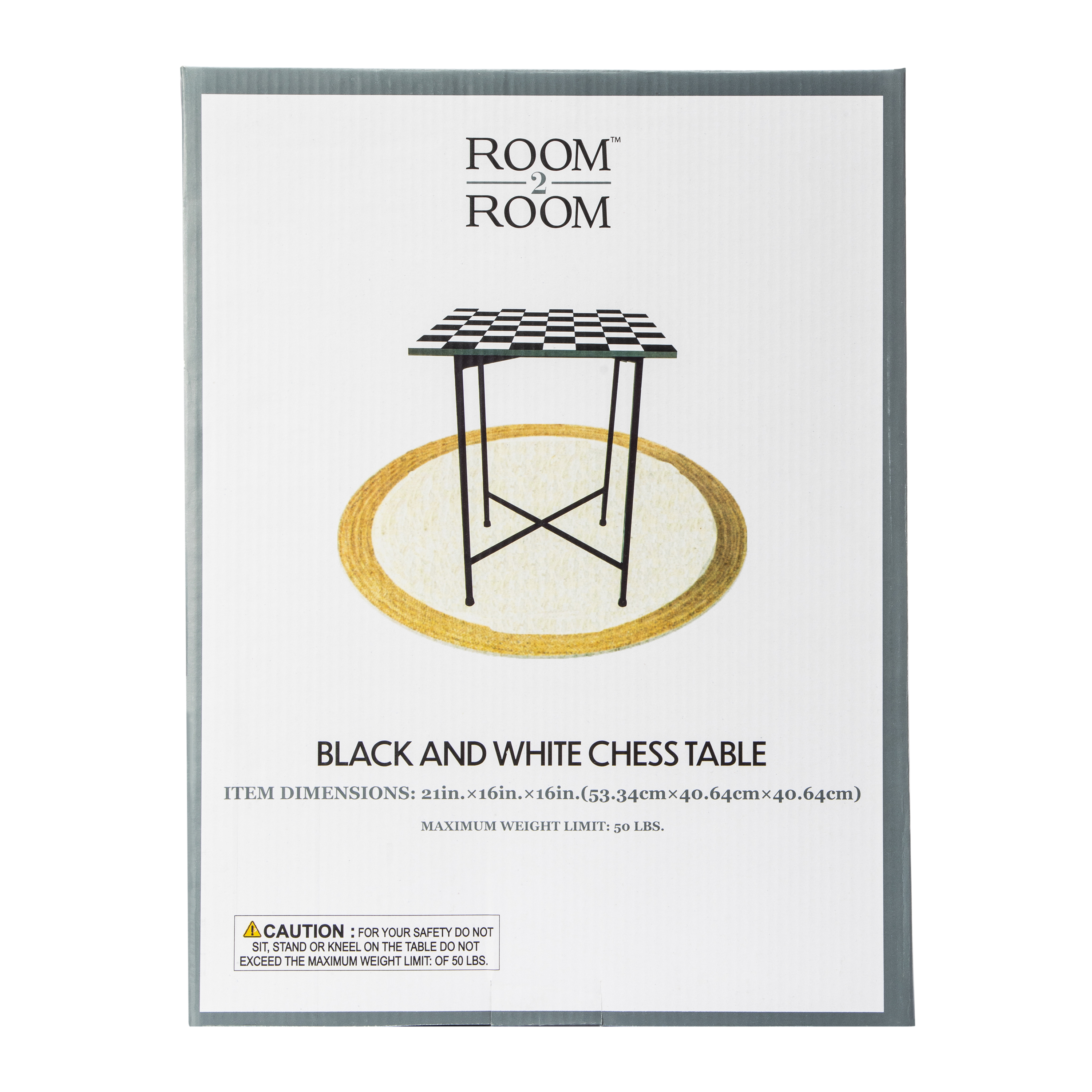 Black & White Chess Table 16in x 21in