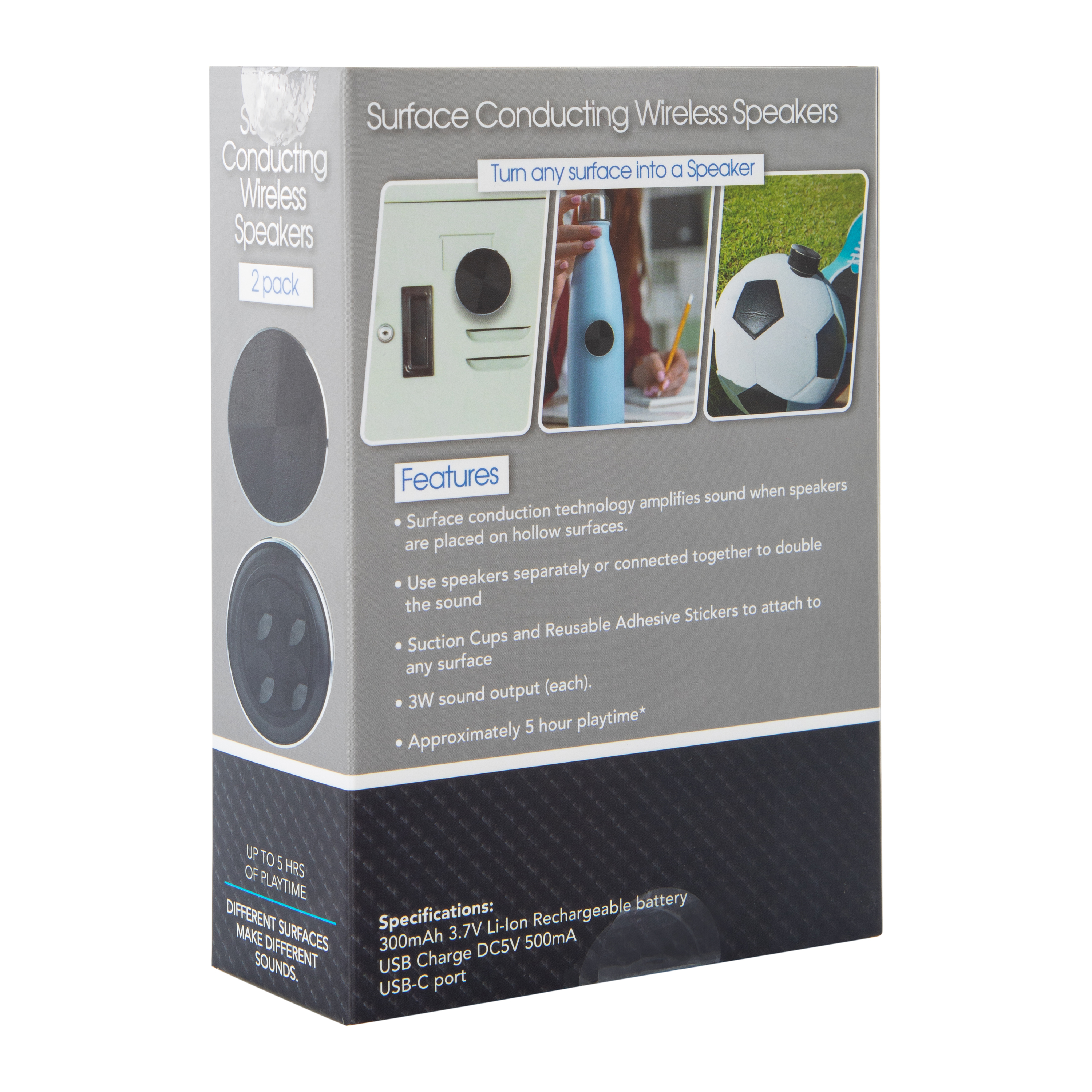 Surface Conducting Wireless Speakers 2-Count
