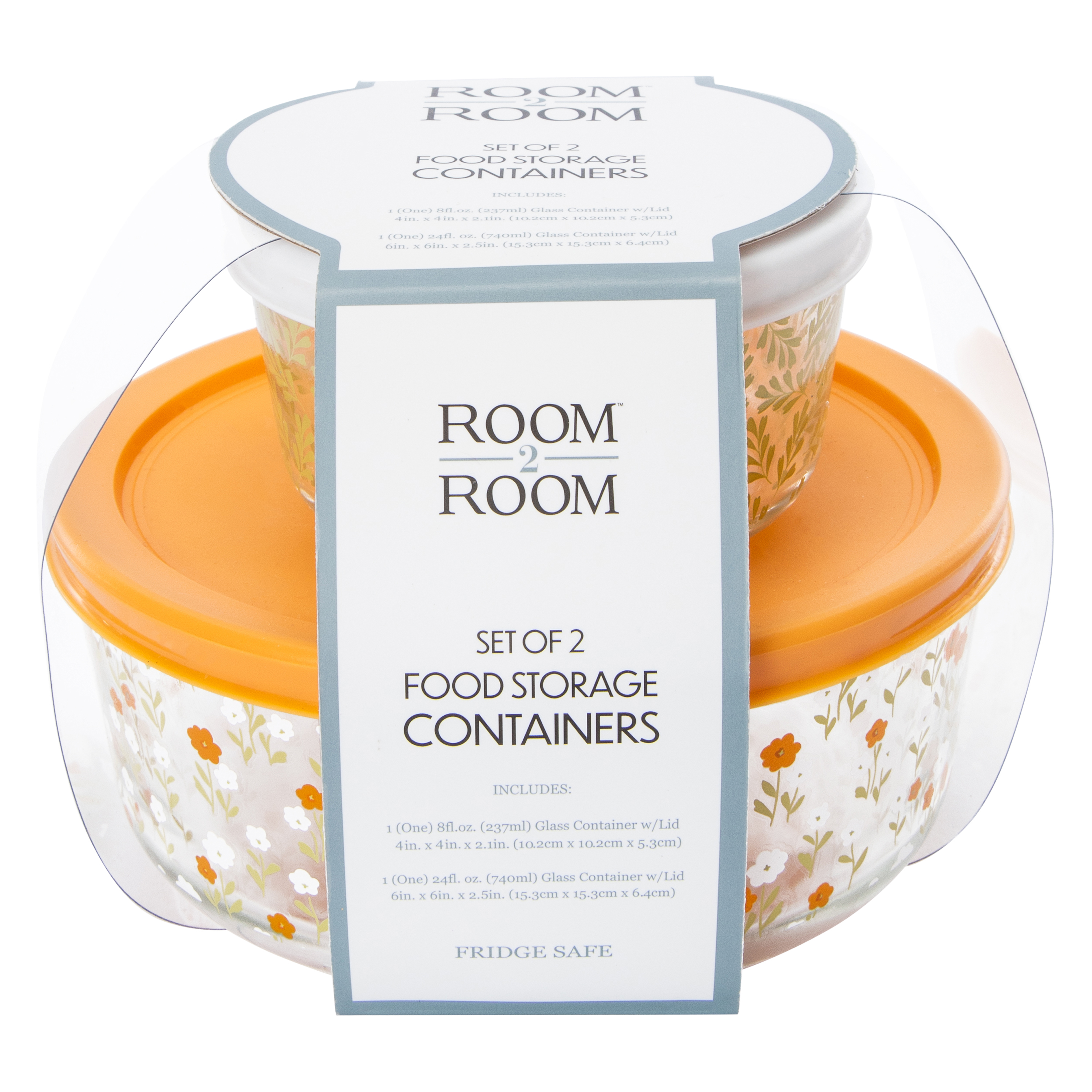 Printed Food Storage Containers Set 2-Count