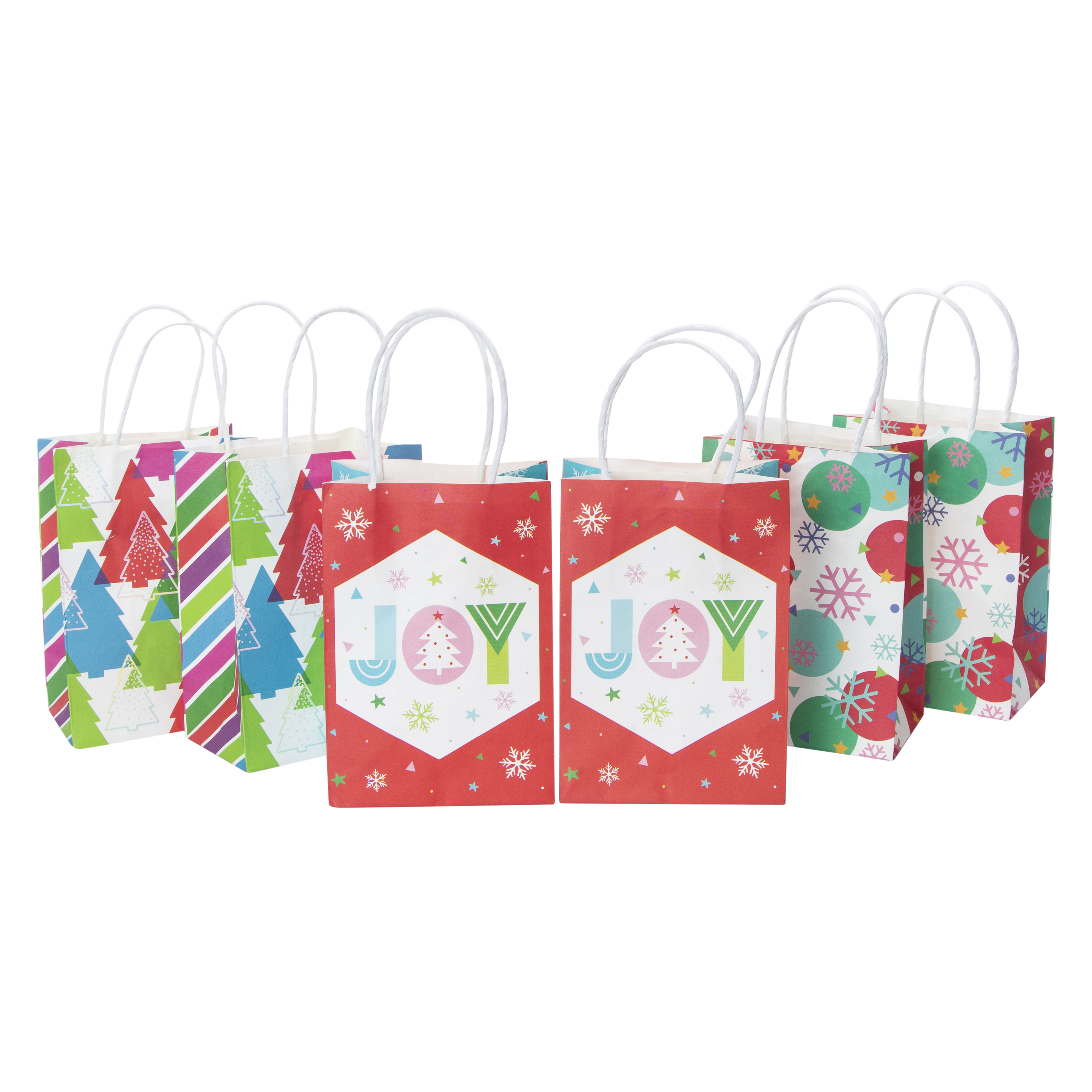 6-Count Small Holiday Gift Bags 6.5in x 4.5in