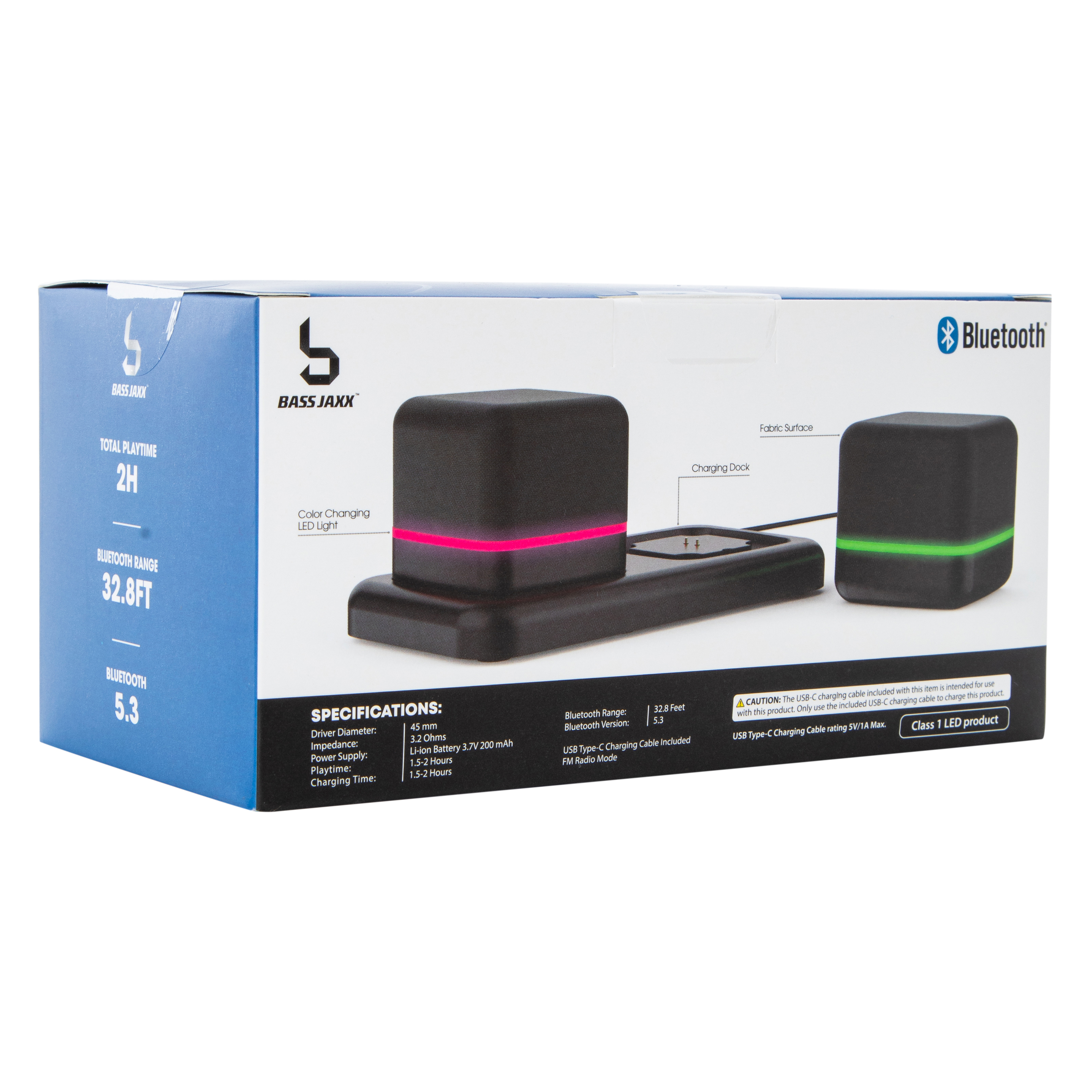 Dual Bluetooth® LED Wireless Speakers 2-Pack